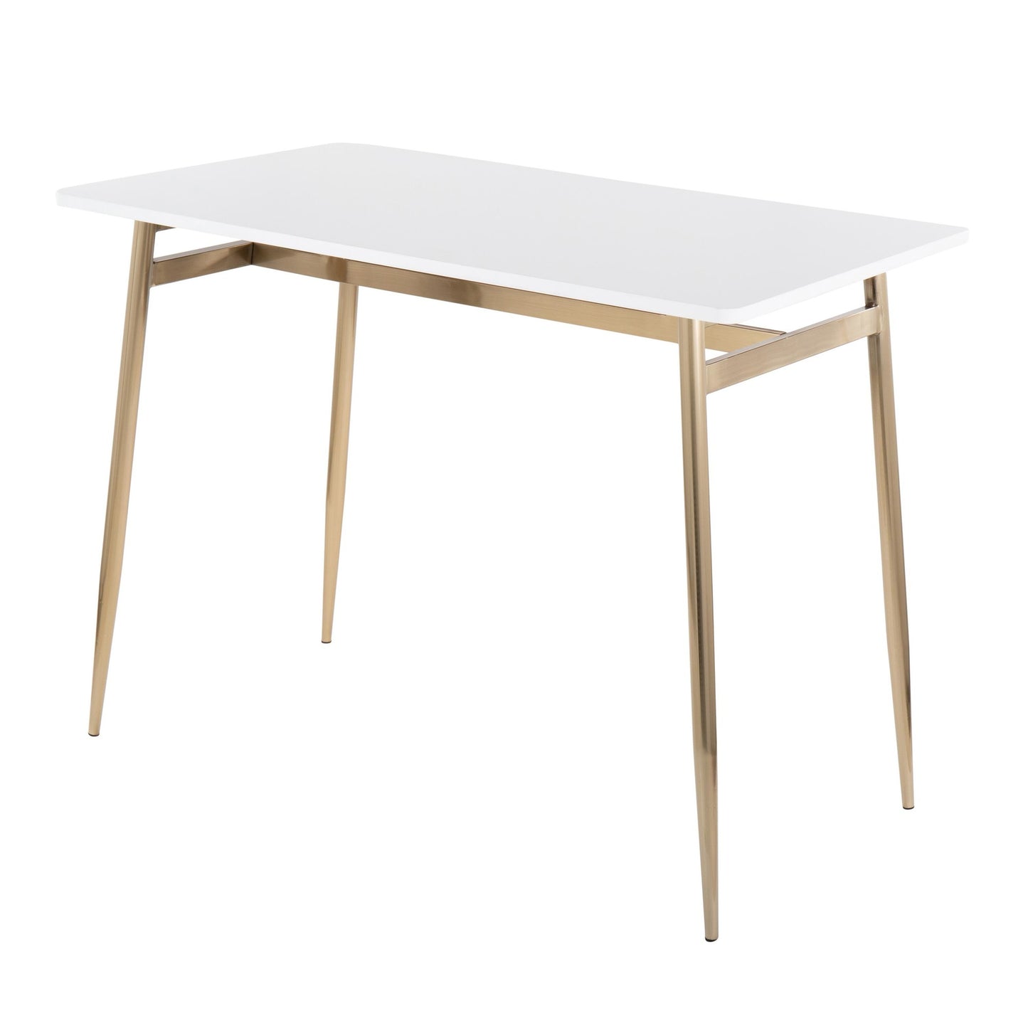 Majestic Office Furniture Contemporary Counter Table in Gold Metal and Black Wood