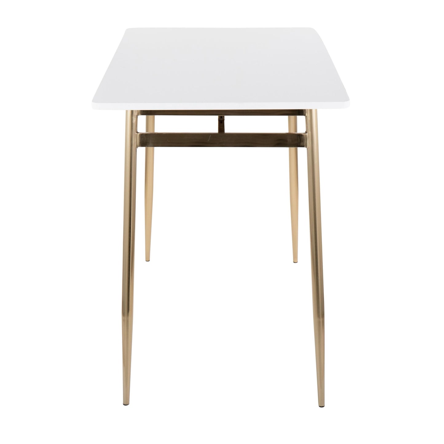 Majestic Office Furniture Contemporary Counter Table in Gold Metal and Black Wood