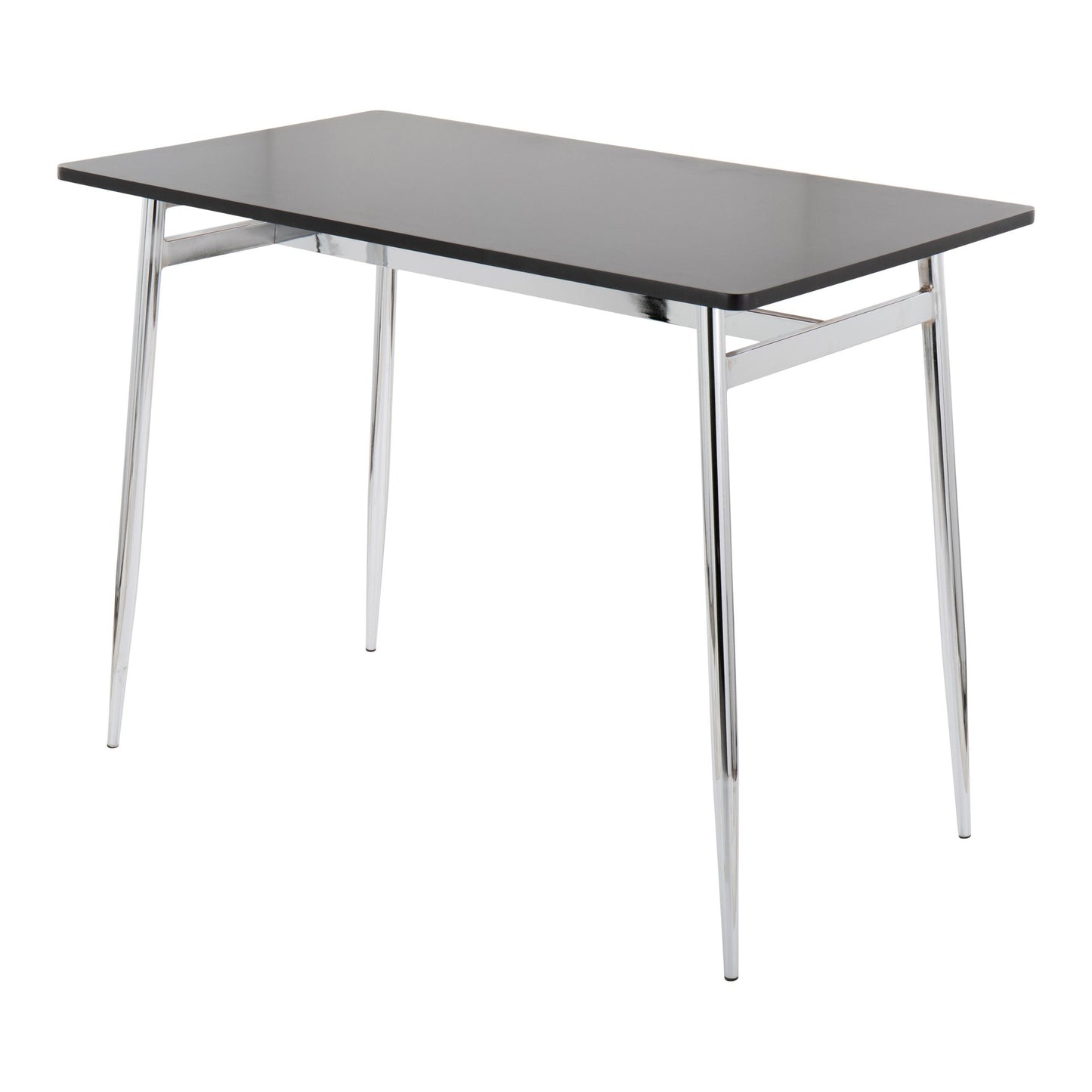 Majestic Office Furniture Contemporary Counter Table in Gold Metal and Black Wood
