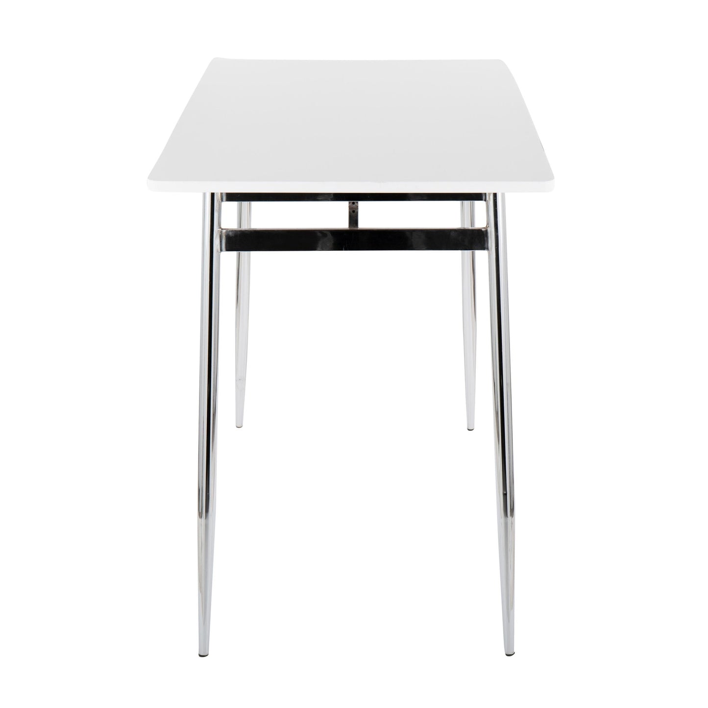 Majestic Office Furniture Contemporary Counter Table in Gold Metal and Black Wood