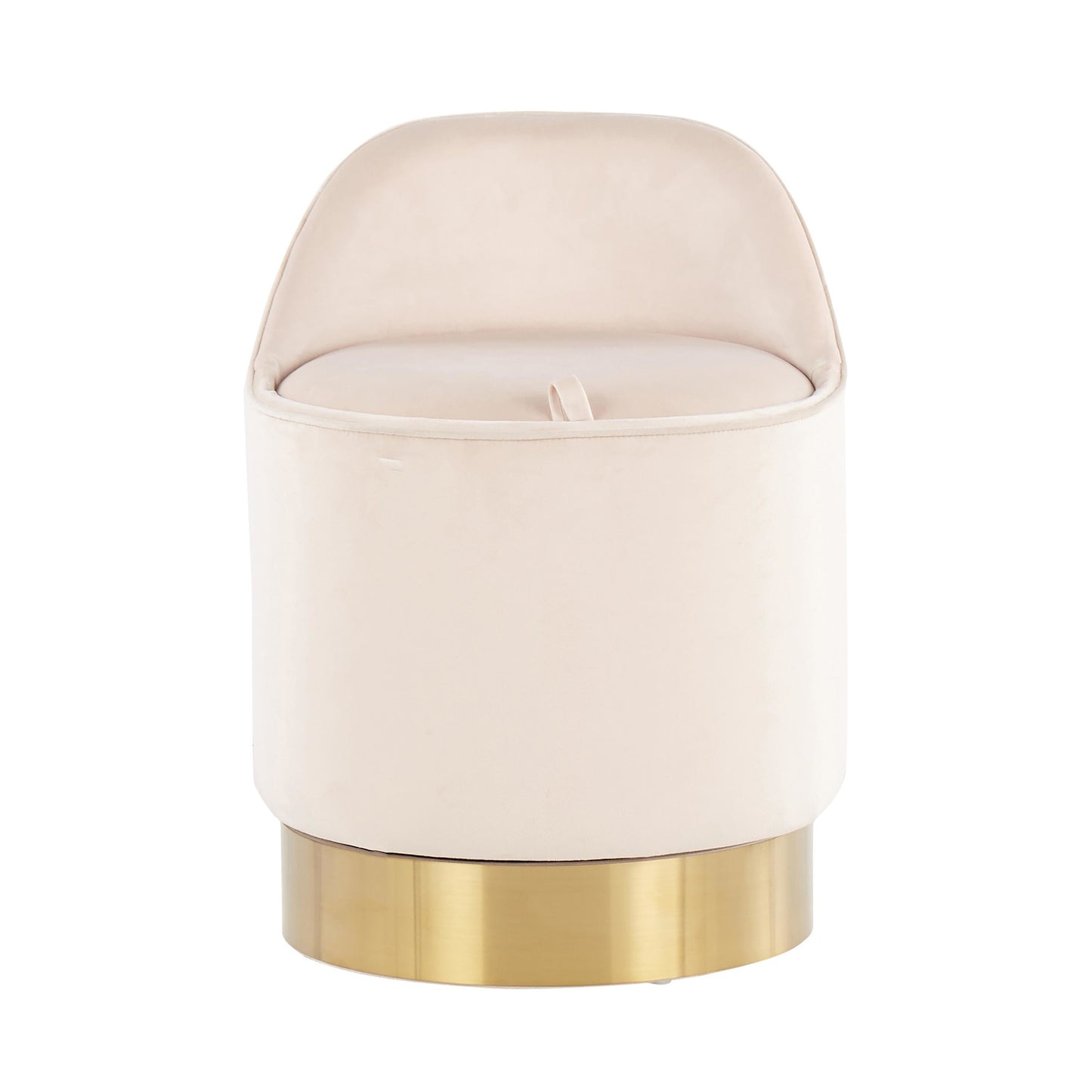 Majestic Office Furniture Contemporary/Glam Vanity Stool in Gold Steel and Cream Velvet