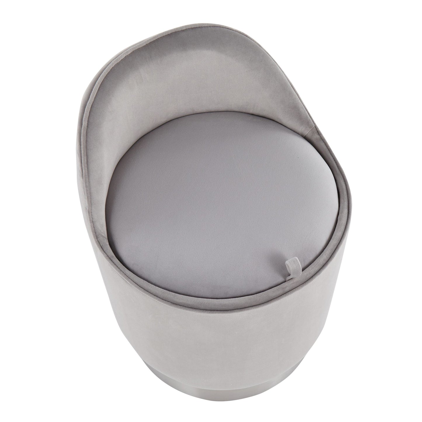 Majestic Office Furniture Contemporary/Glam Vanity Stool in Gold Steel and Cream Velvet