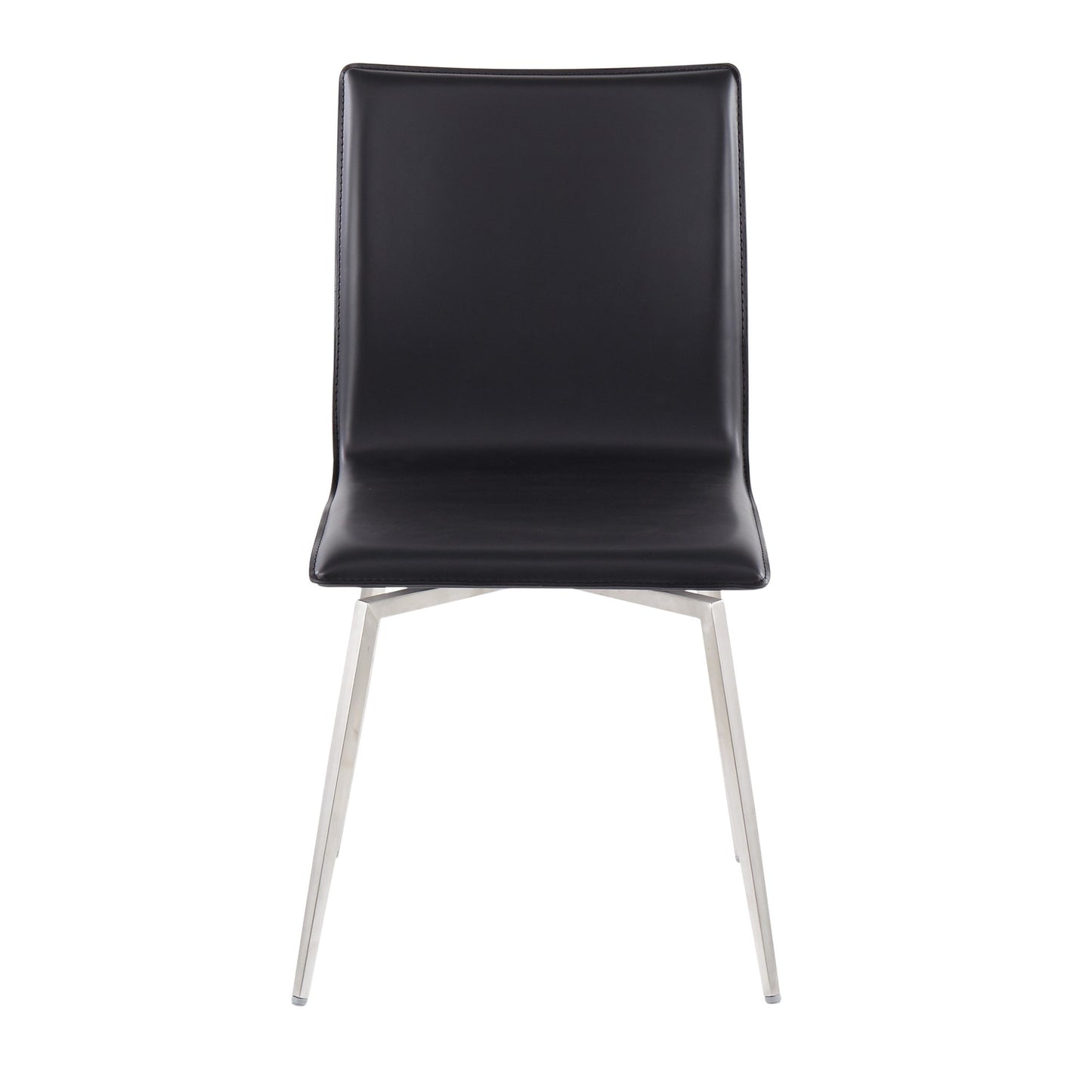 Majestic Office Furniture Contemporary Dining/Accent Chair with Swivel in Stainless Steel, Walnut Wood, and Cream Fabric - Set of 2
