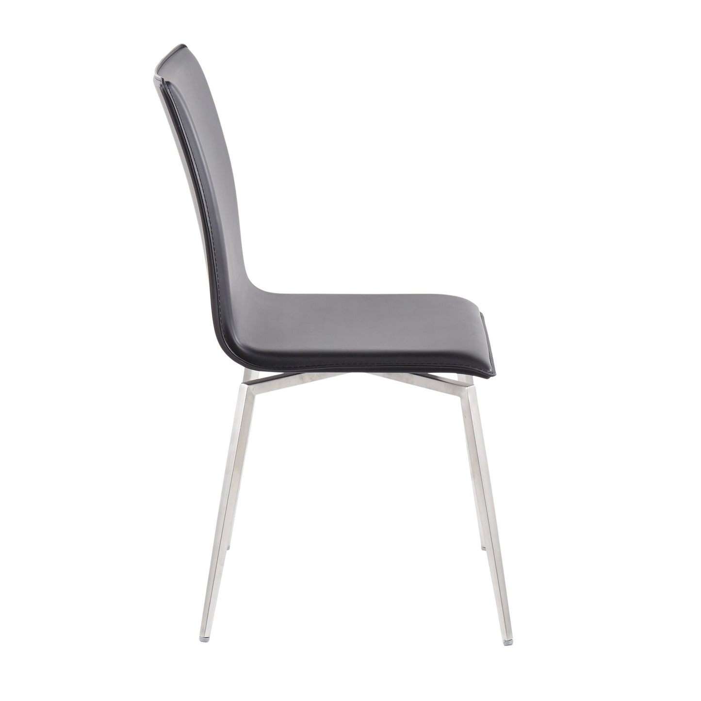 Majestic Office Furniture Contemporary Dining/Accent Chair with Swivel in Stainless Steel, Walnut Wood, and Cream Fabric - Set of 2