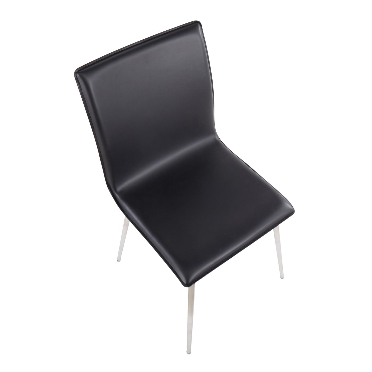 Majestic Office Furniture Contemporary Dining/Accent Chair with Swivel in Stainless Steel, Walnut Wood, and Cream Fabric - Set of 2