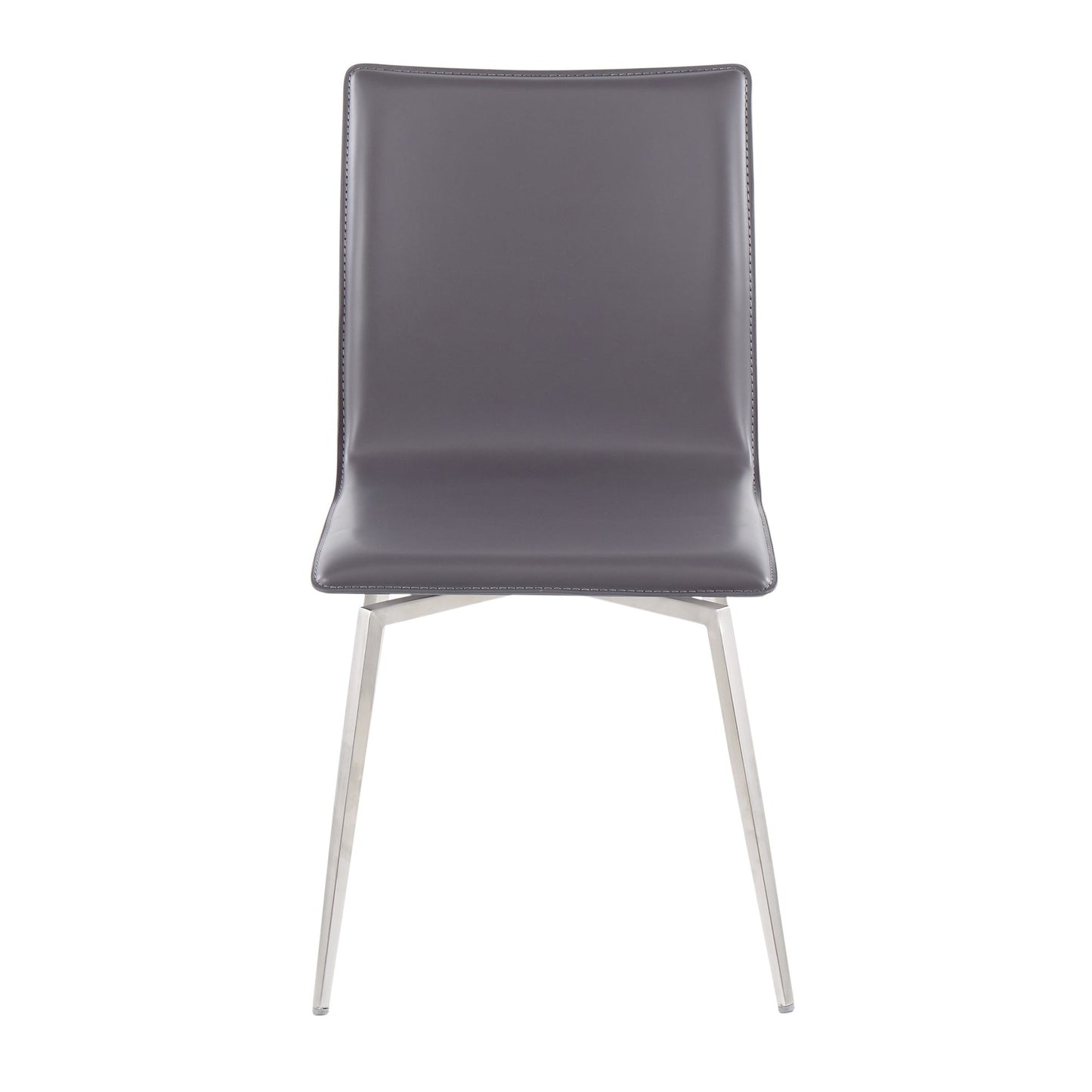 Majestic Office Furniture Contemporary Dining/Accent Chair with Swivel in Stainless Steel, Walnut Wood, and Cream Fabric - Set of 2