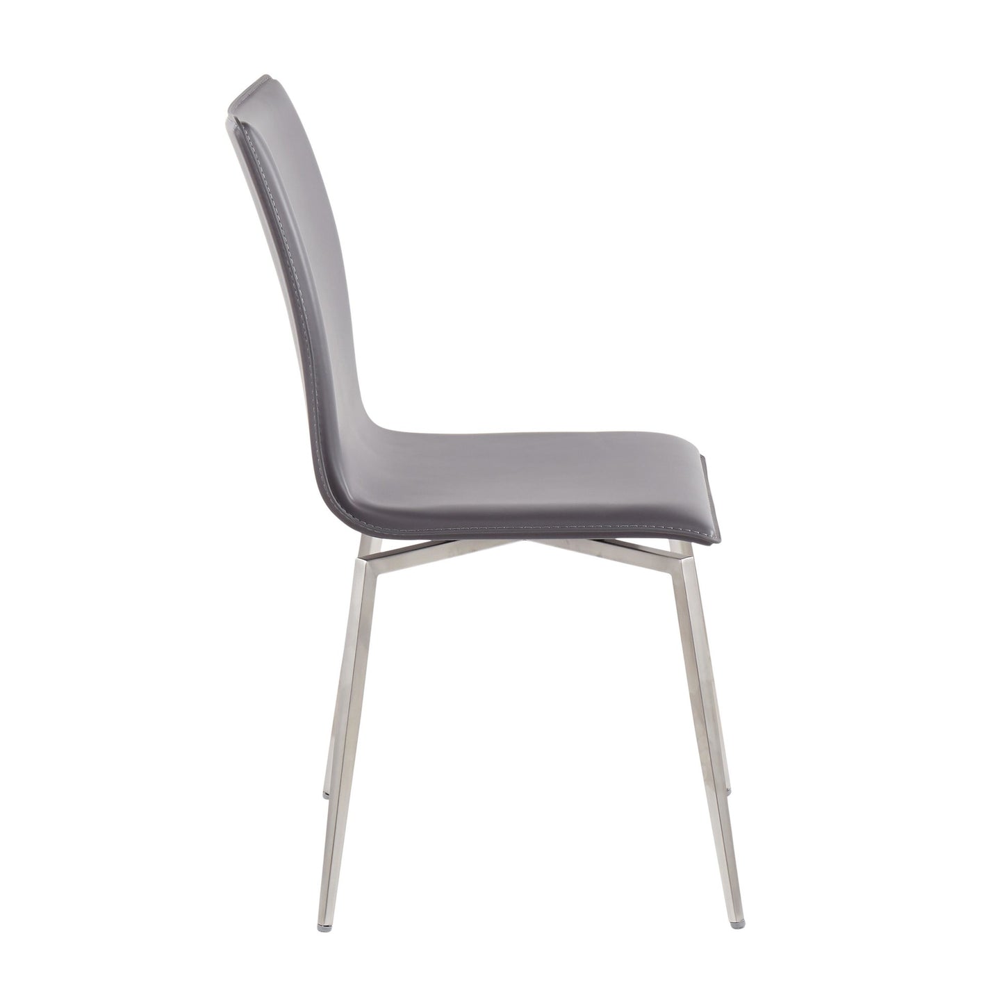 Majestic Office Furniture Contemporary Dining/Accent Chair with Swivel in Stainless Steel, Walnut Wood, and Cream Fabric - Set of 2