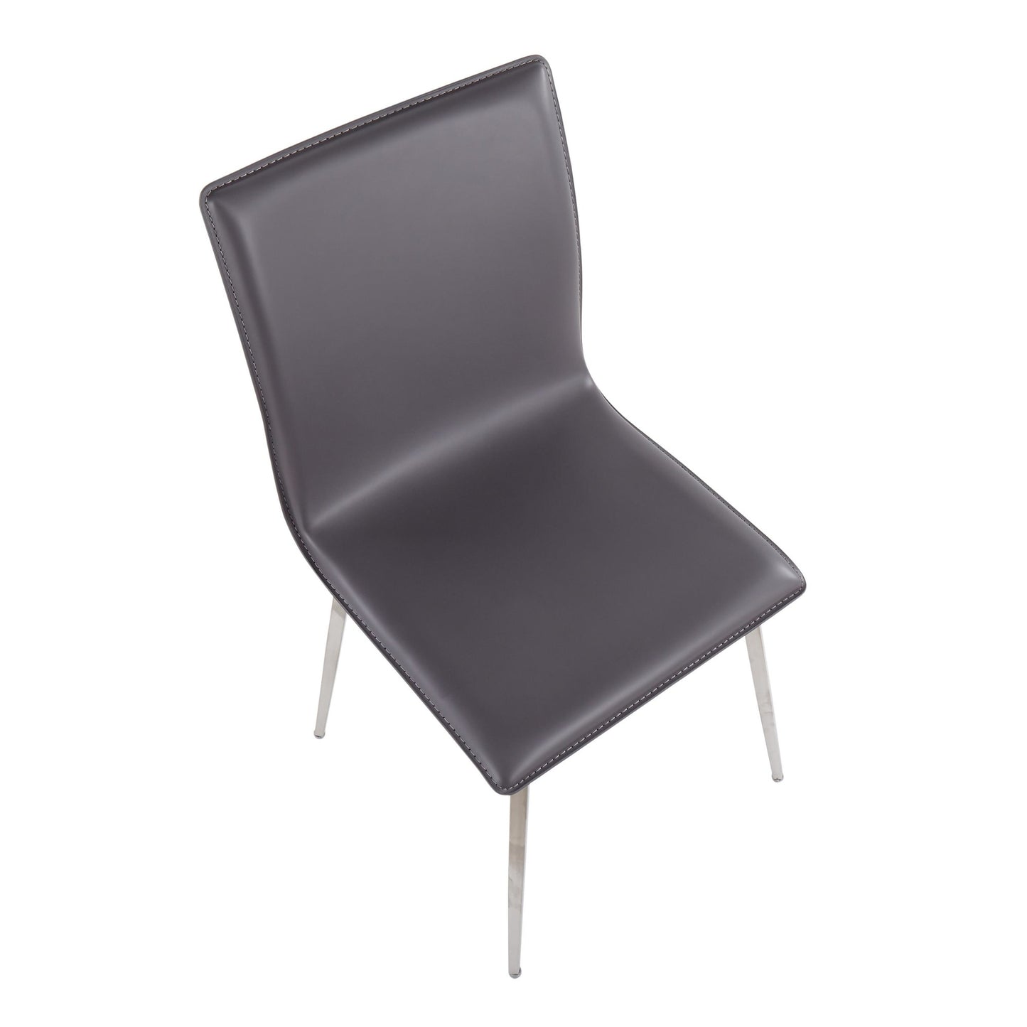 Majestic Office Furniture Contemporary Dining/Accent Chair with Swivel in Stainless Steel, Walnut Wood, and Cream Fabric - Set of 2