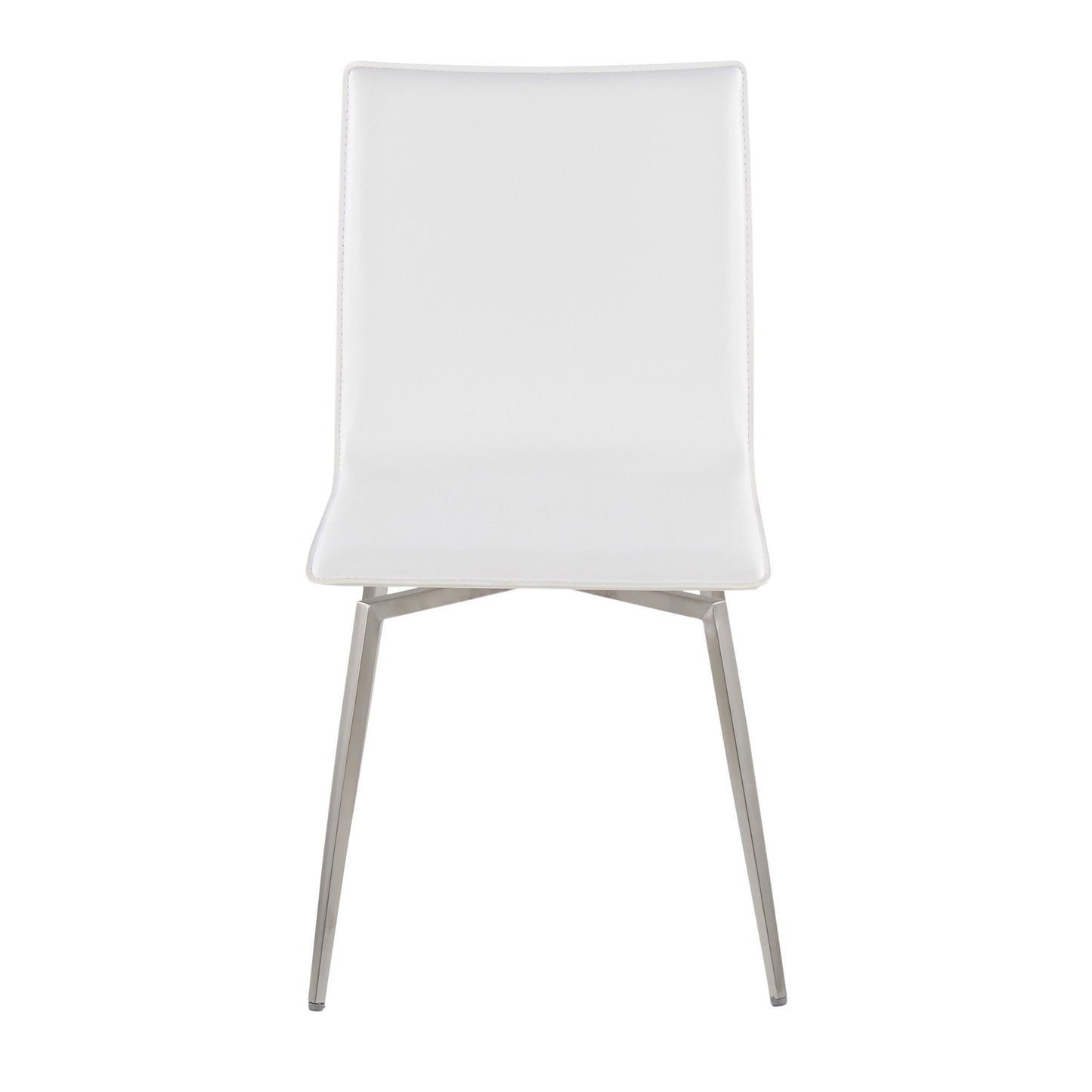 Majestic Office Furniture Contemporary Dining/Accent Chair with Swivel in Stainless Steel, Walnut Wood, and Cream Fabric - Set of 2