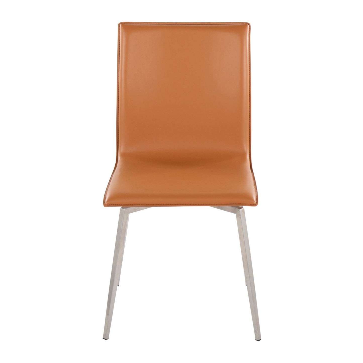 Majestic Office Furniture Contemporary Dining/Accent Chair with Swivel in Stainless Steel, Walnut Wood, and Cream Fabric - Set of 2