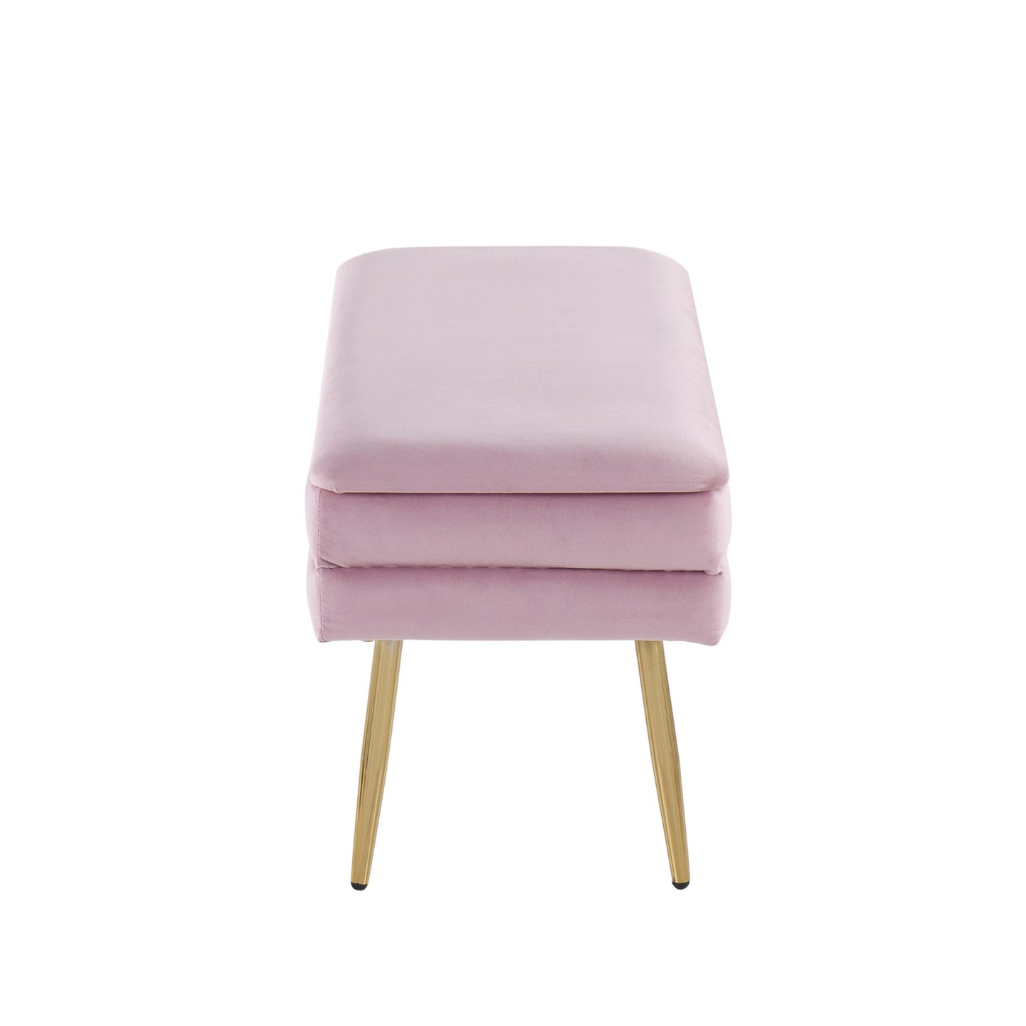 Majestic Office Furniture Contemporary/Glam Storage Bench in Gold Steel and Cream Velvet