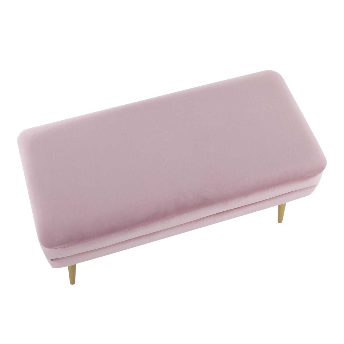 Majestic Office Furniture Contemporary/Glam Storage Bench in Gold Steel and Cream Velvet