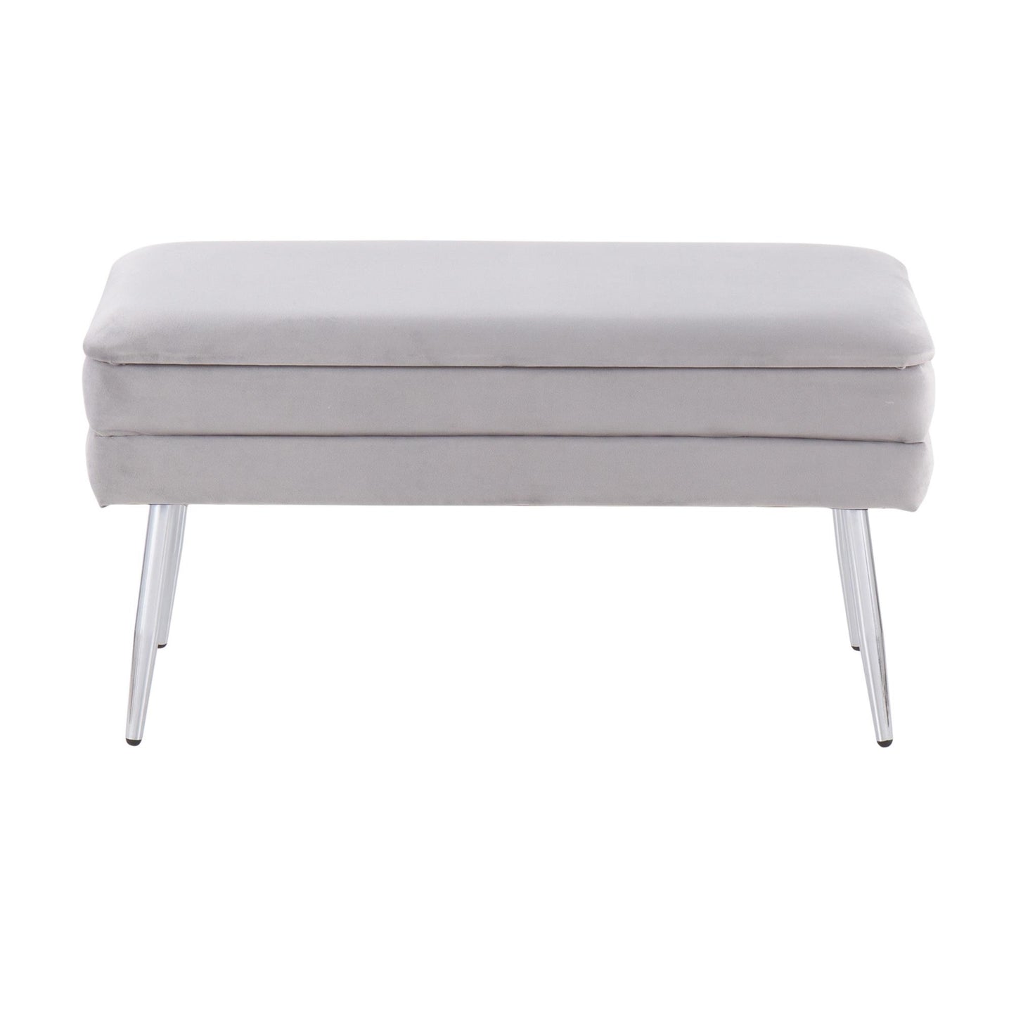 Majestic Office Furniture Contemporary/Glam Storage Bench in Gold Steel and Cream Velvet