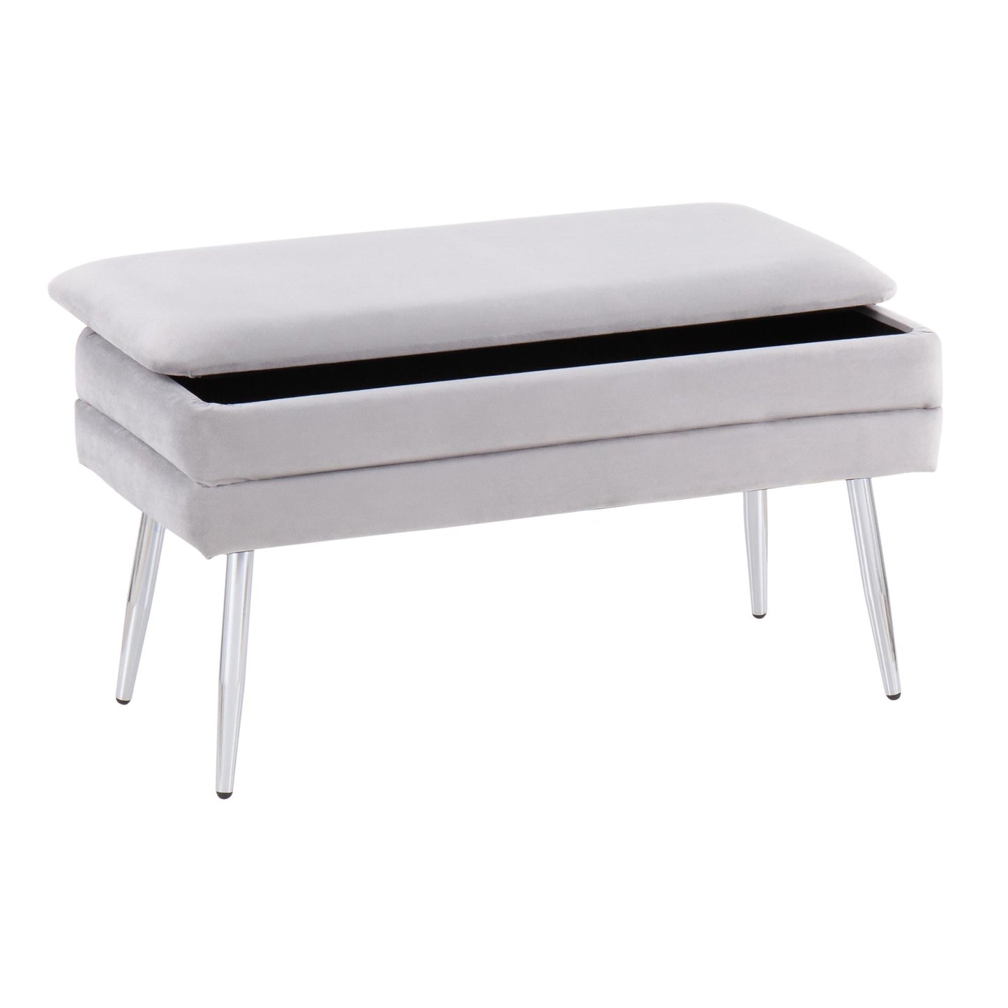 Majestic Office Furniture Contemporary/Glam Storage Bench in Gold Steel and Cream Velvet