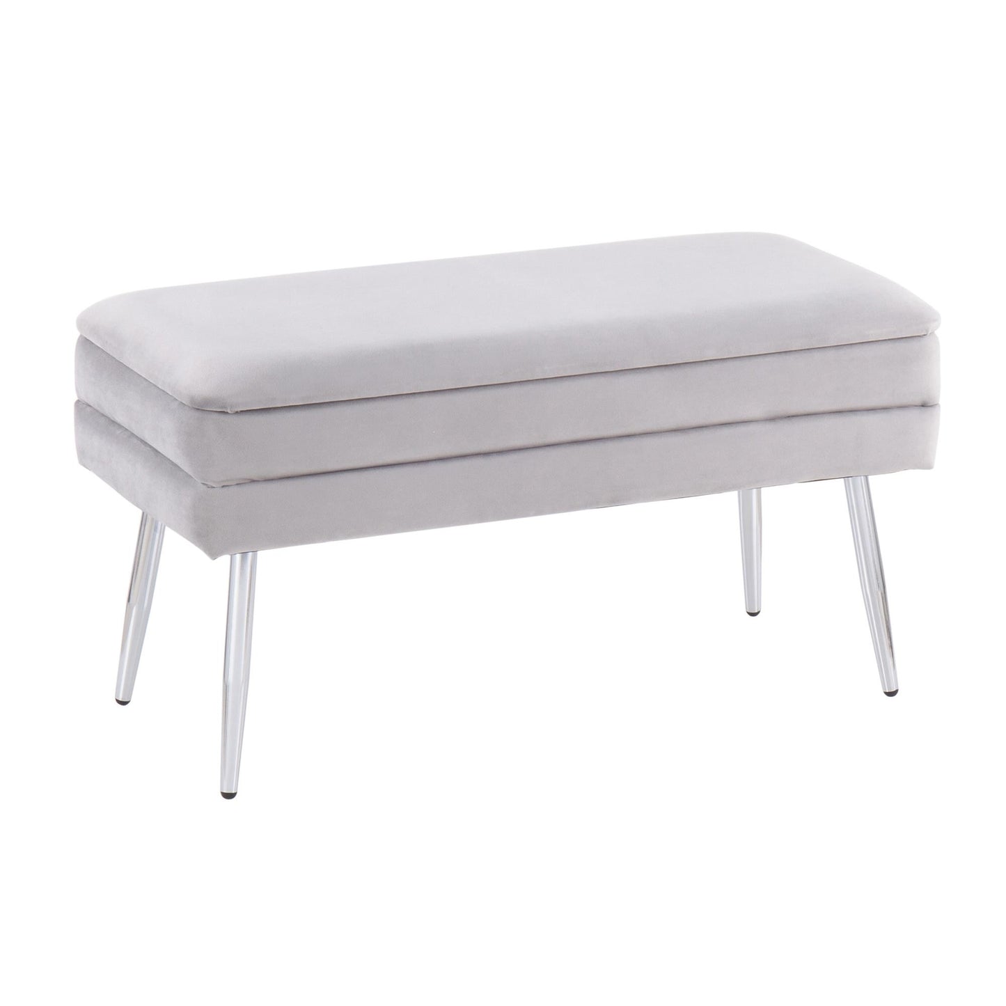 Majestic Office Furniture Contemporary/Glam Storage Bench in Gold Steel and Cream Velvet