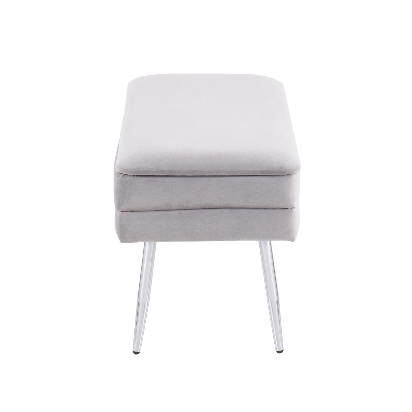 Majestic Office Furniture Contemporary/Glam Storage Bench in Gold Steel and Cream Velvet