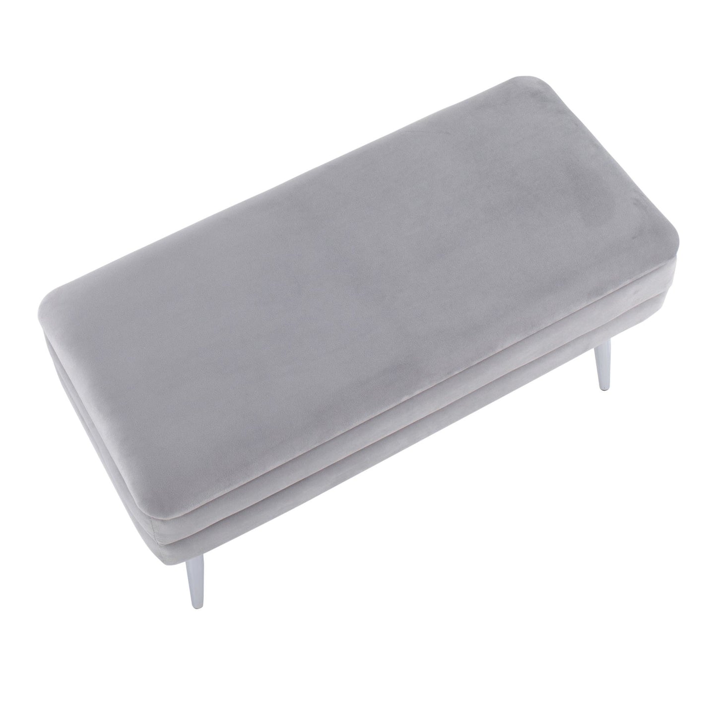 Majestic Office Furniture Contemporary/Glam Storage Bench in Gold Steel and Cream Velvet