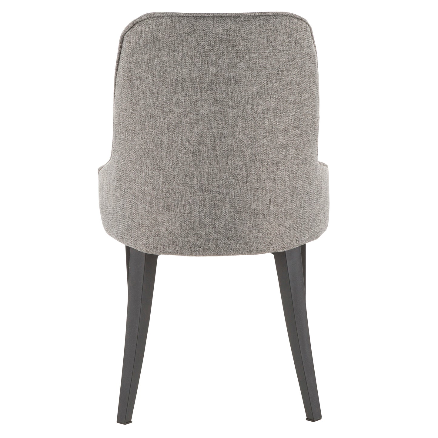 Nueva Contemporary Accent/Dining Chair in Black Metal and Grey Fabric - Set of 2
