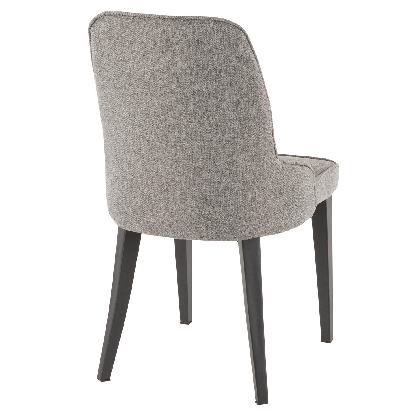 Nueva Contemporary Accent/Dining Chair in Black Metal and Grey Fabric - Set of 2