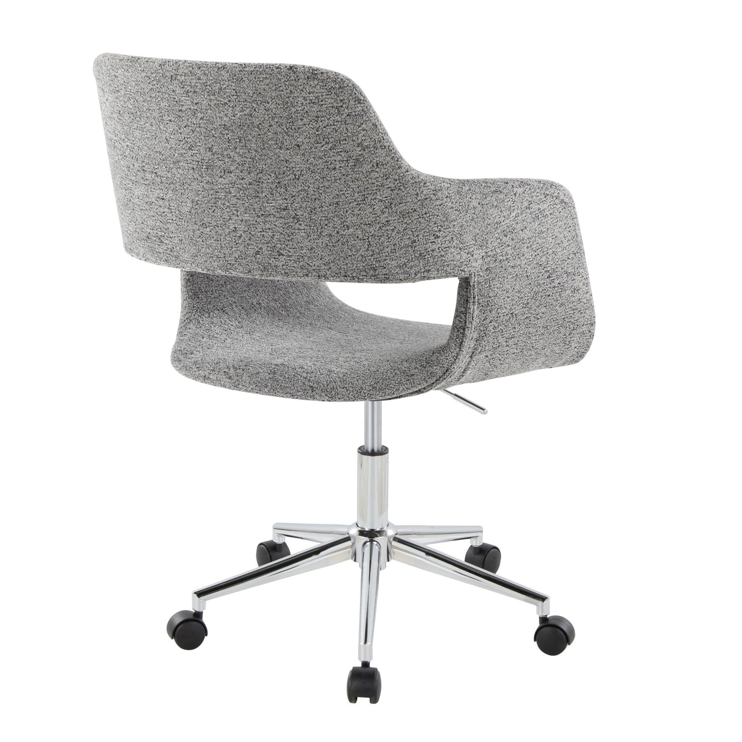 Majestic Office Furniture Contemporary Task Chair in Chrome Metal and Grey Fabric