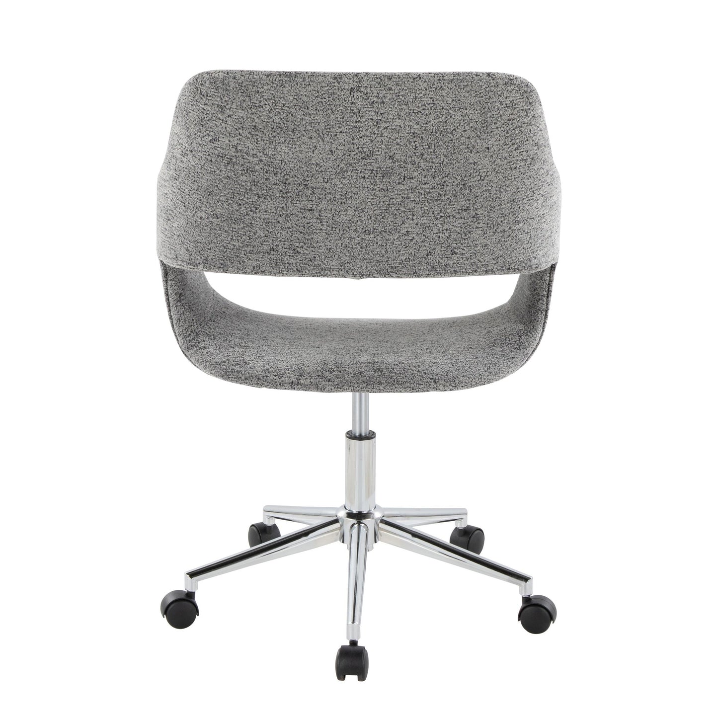 Majestic Office Furniture Contemporary Task Chair in Chrome Metal and Grey Fabric