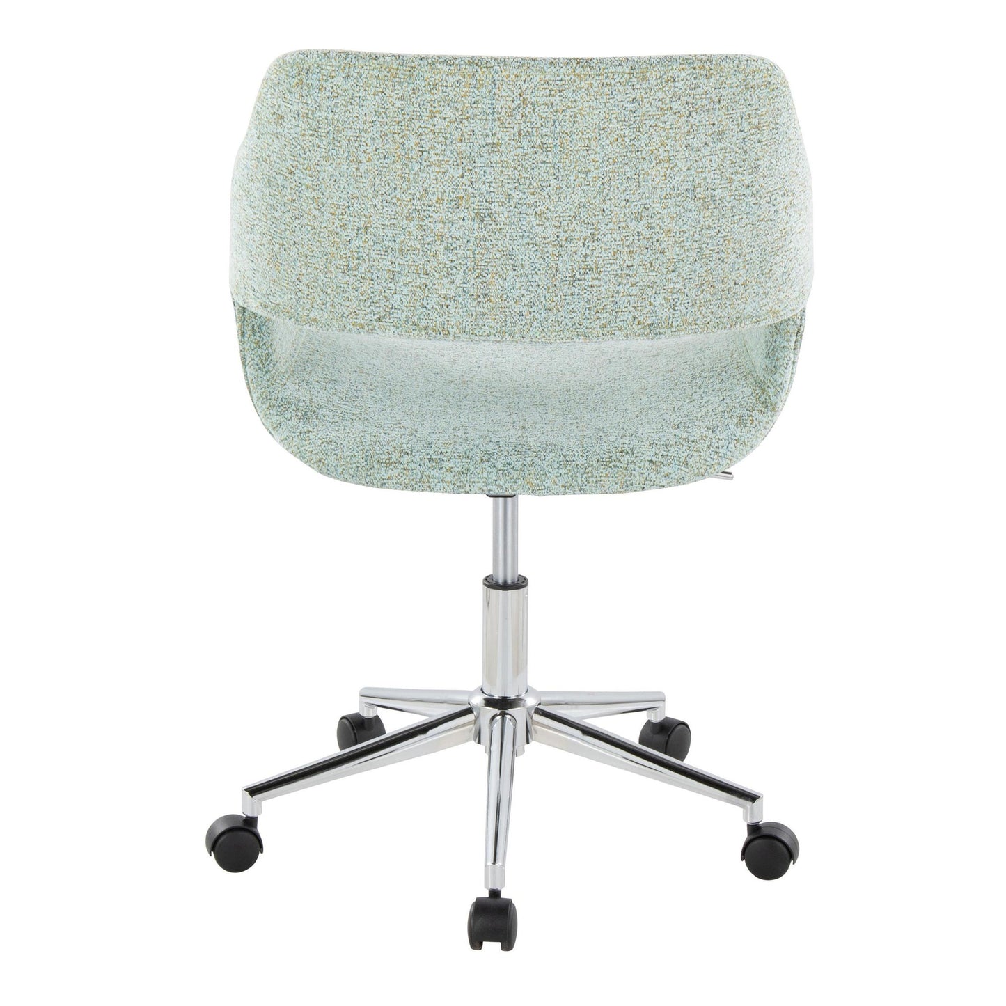 Majestic Office Furniture Contemporary Task Chair in Chrome Metal and Grey Fabric