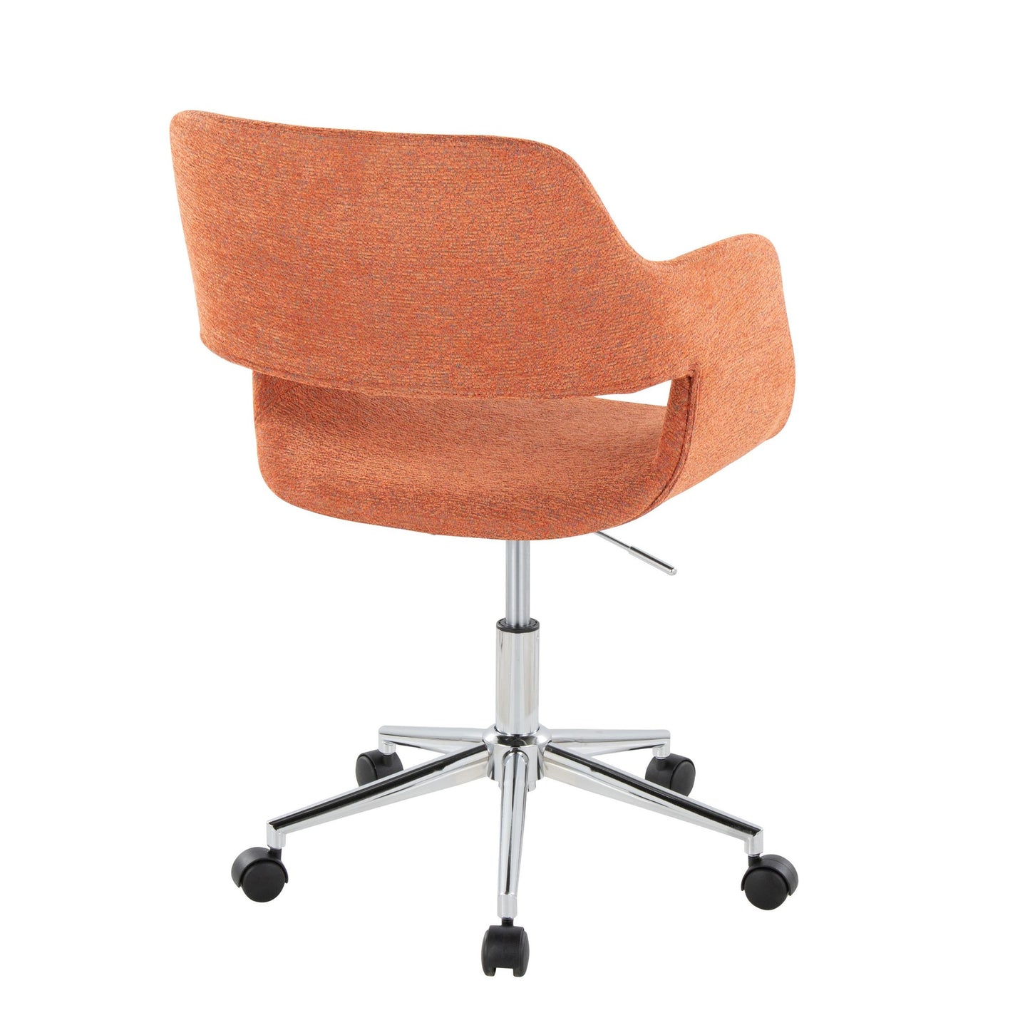 Majestic Office Furniture Contemporary Task Chair in Chrome Metal and Grey Fabric