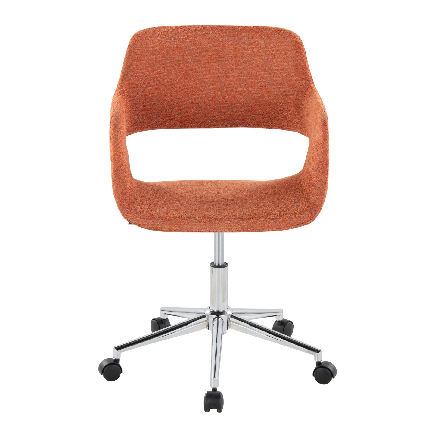 Majestic Office Furniture Contemporary Task Chair in Chrome Metal and Grey Fabric