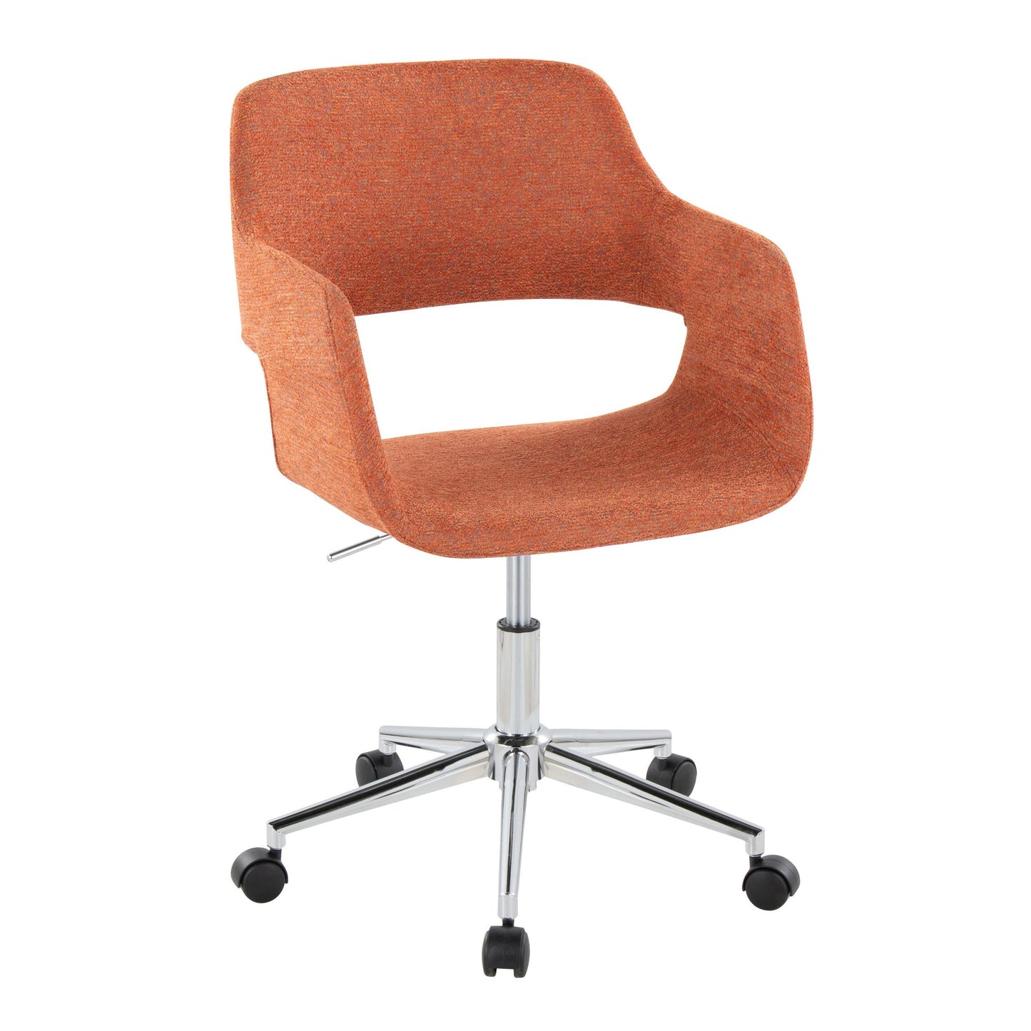 Majestic Office Furniture Contemporary Task Chair in Chrome Metal and Grey Fabric
