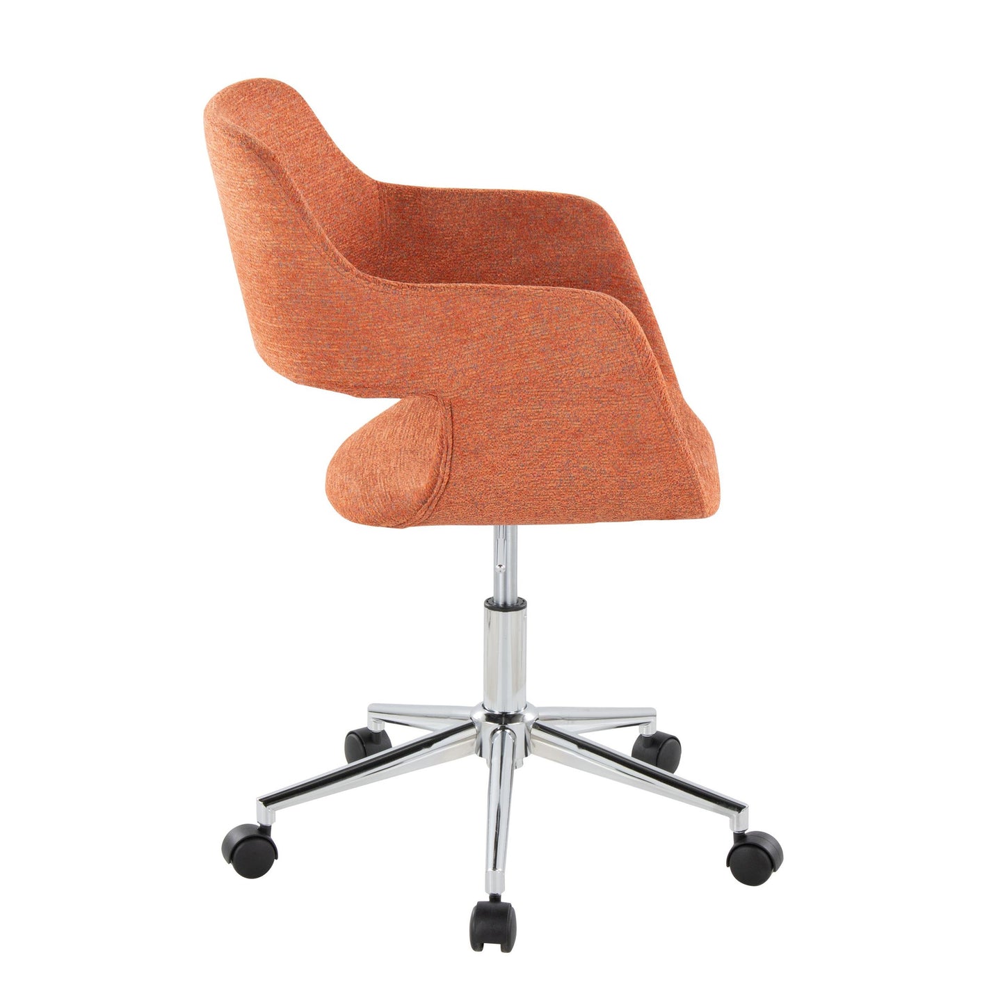 Majestic Office Furniture Contemporary Task Chair in Chrome Metal and Grey Fabric
