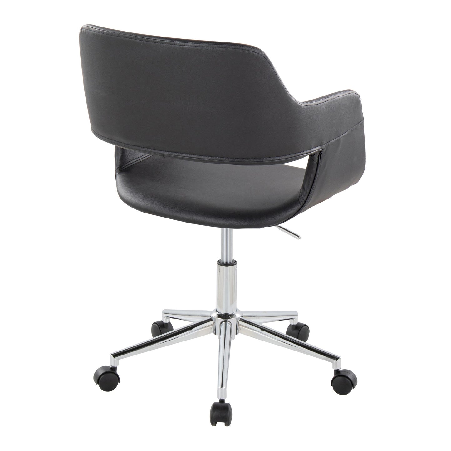 Majestic Office Furniture Contemporary Task Chair in Gold Metal and Black Faux Leather