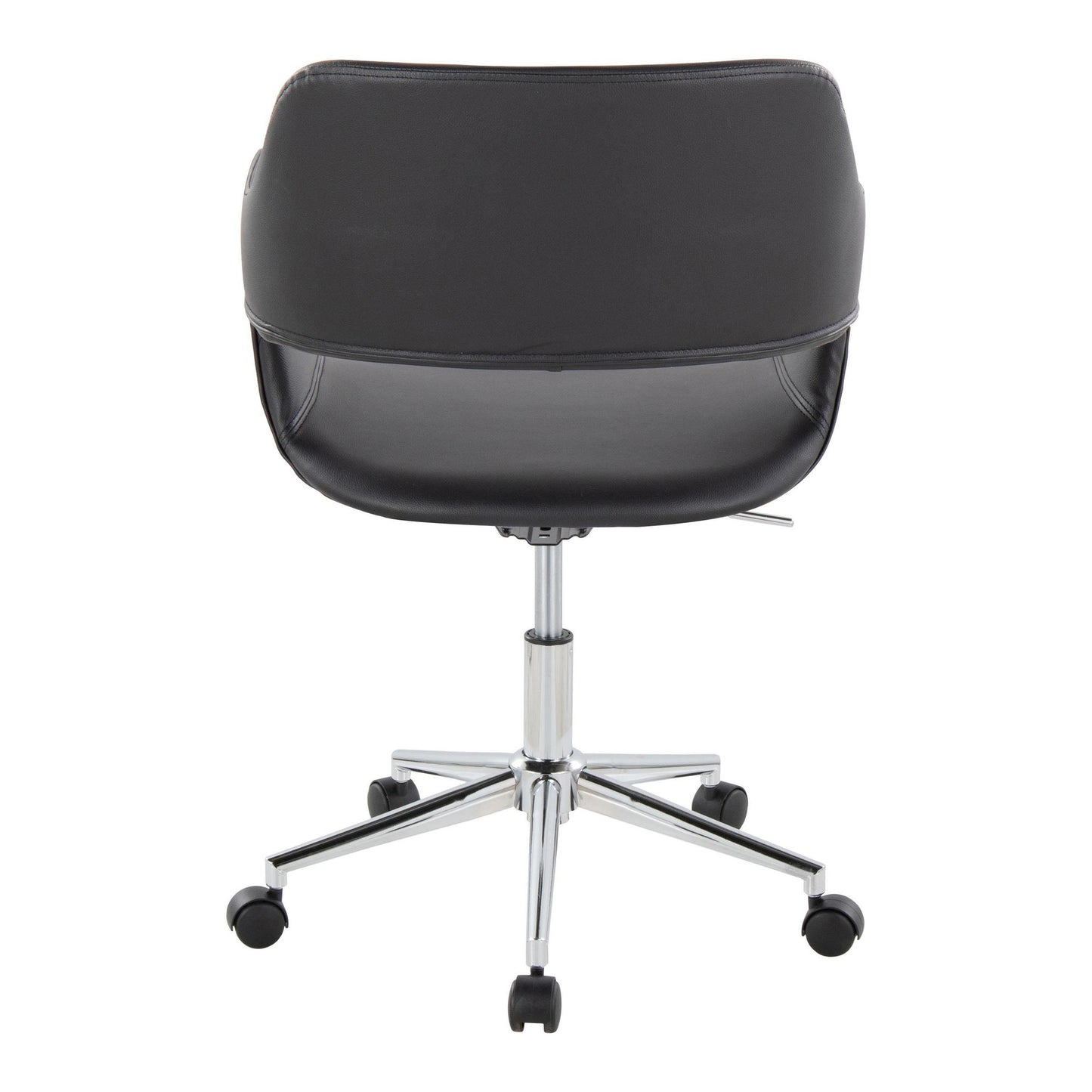 Majestic Office Furniture Contemporary Task Chair in Gold Metal and Black Faux Leather