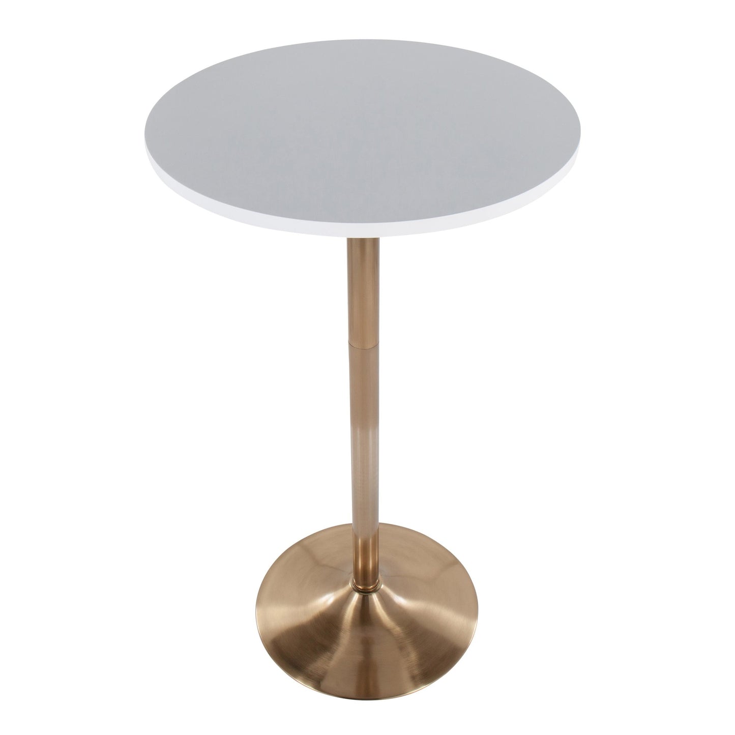 Majestic Office Furniture Contemporary/Glam Adjustable Dining to Bar Table in Gold Metal and Black Wood