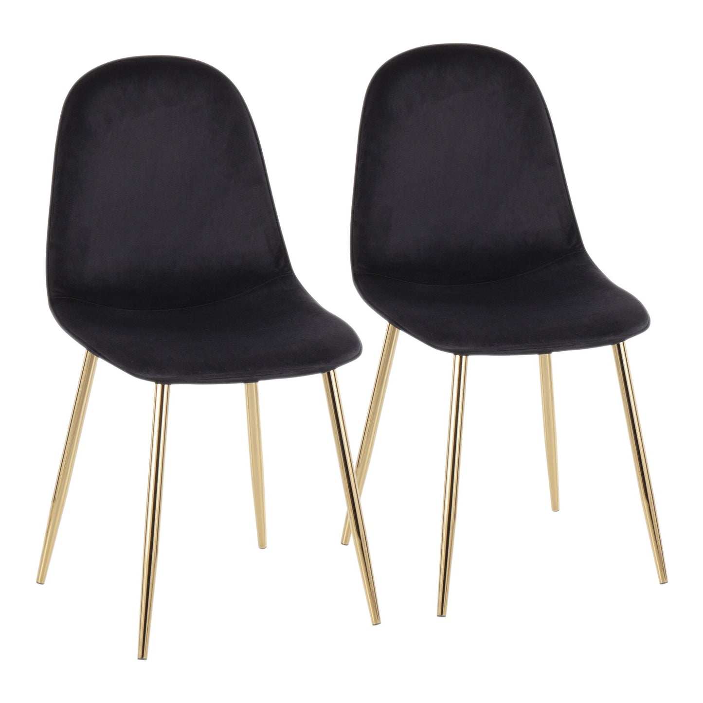 Majestic Office Furniture Contemporary Chair in Gold Steel and Beige Fabric - Set of 2