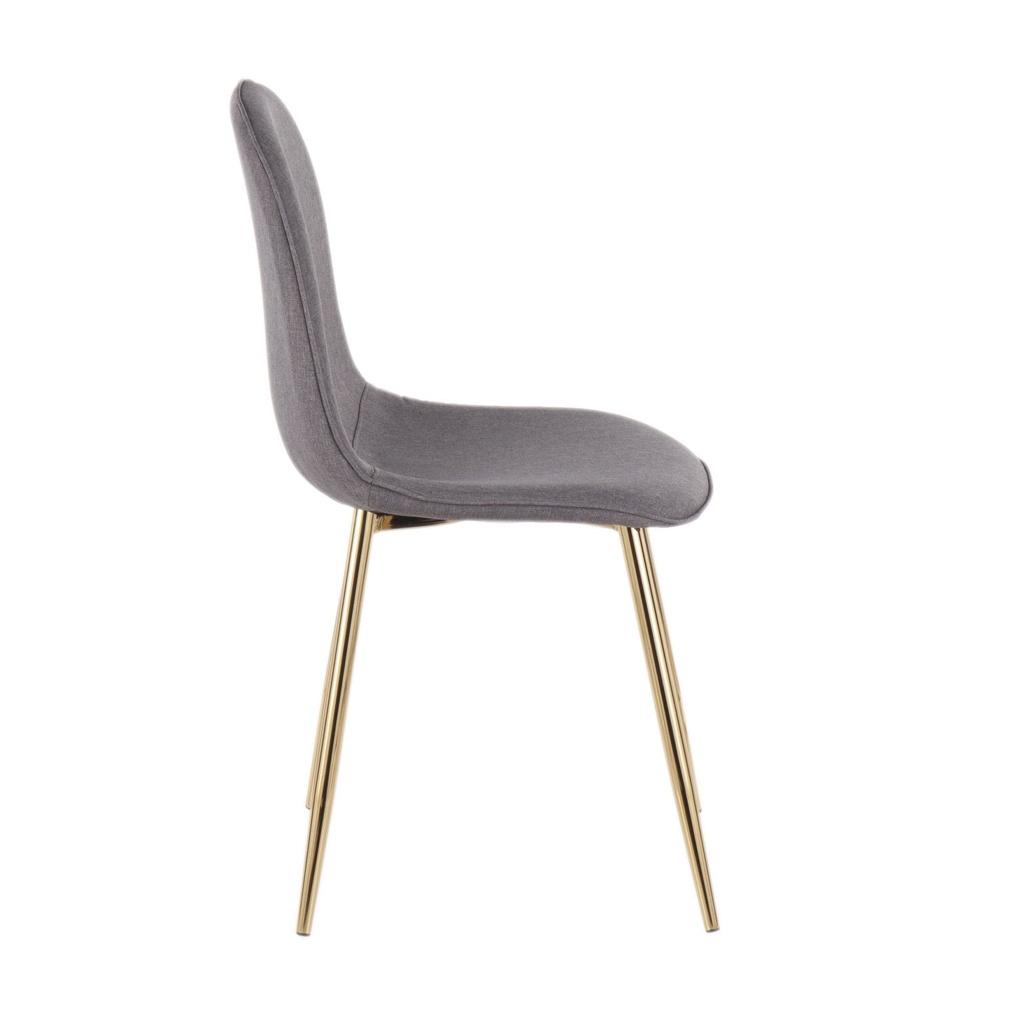 Majestic Office Furniture Contemporary Chair in Gold Steel and Beige Fabric - Set of 2