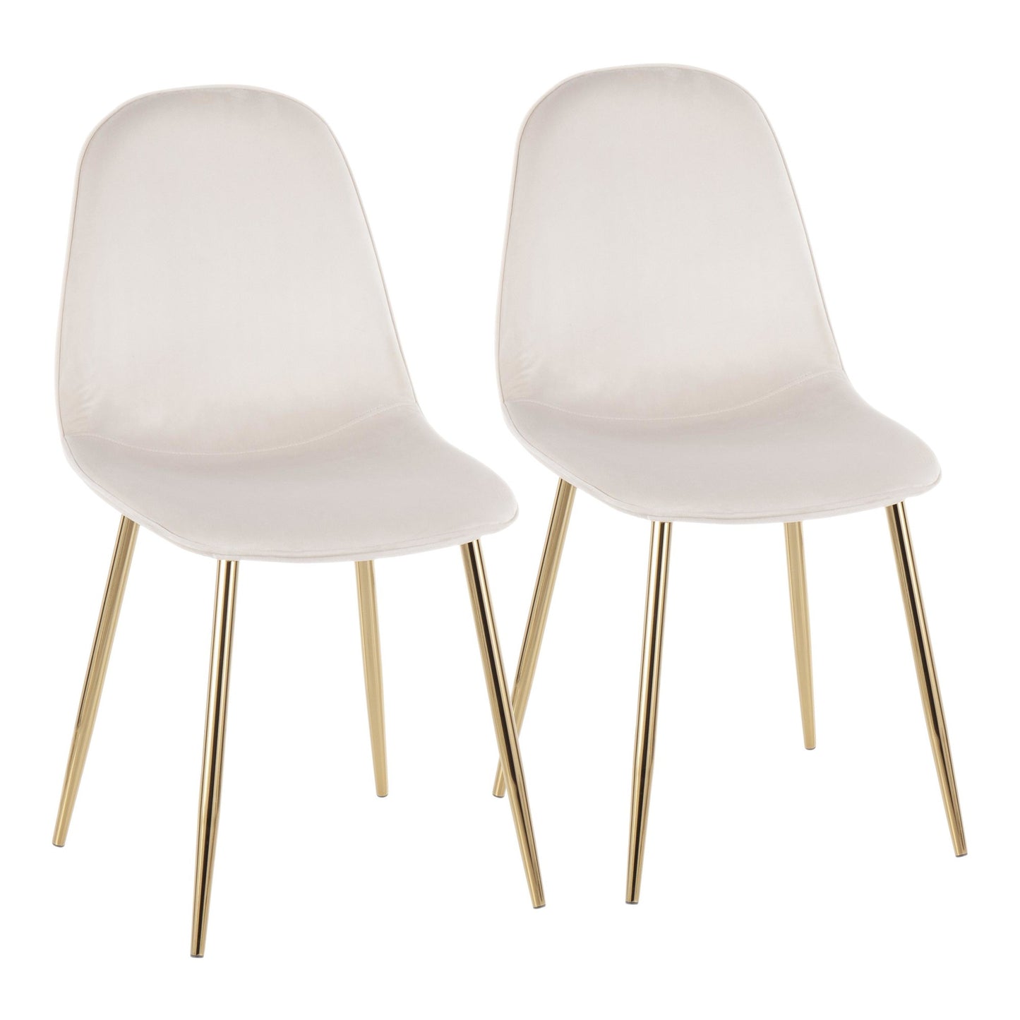 Majestic Office Furniture Contemporary Chair in Gold Steel and Beige Fabric - Set of 2