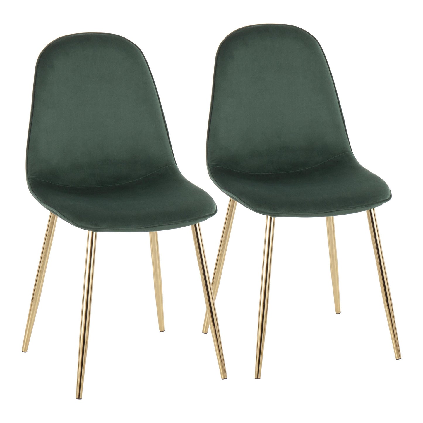 Majestic Office Furniture Contemporary Chair in Gold Steel and Beige Fabric - Set of 2
