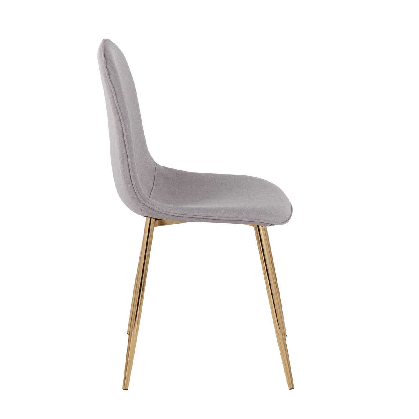 Majestic Office Furniture Contemporary Chair in Gold Steel and Beige Fabric - Set of 2