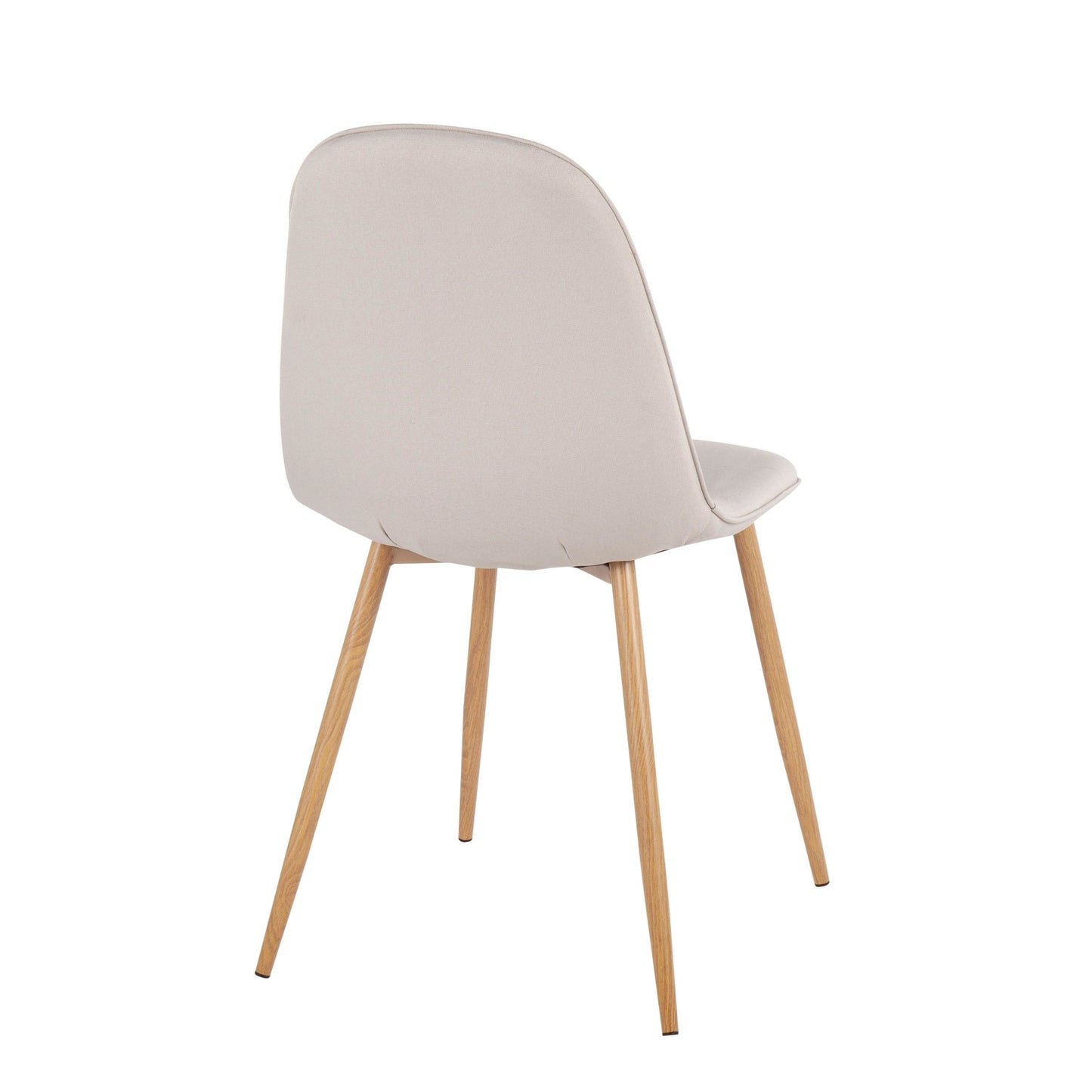 Majestic Office Furniture Contemporary Chair in Natural Wood Metal and Beige Fabric - Set of 2