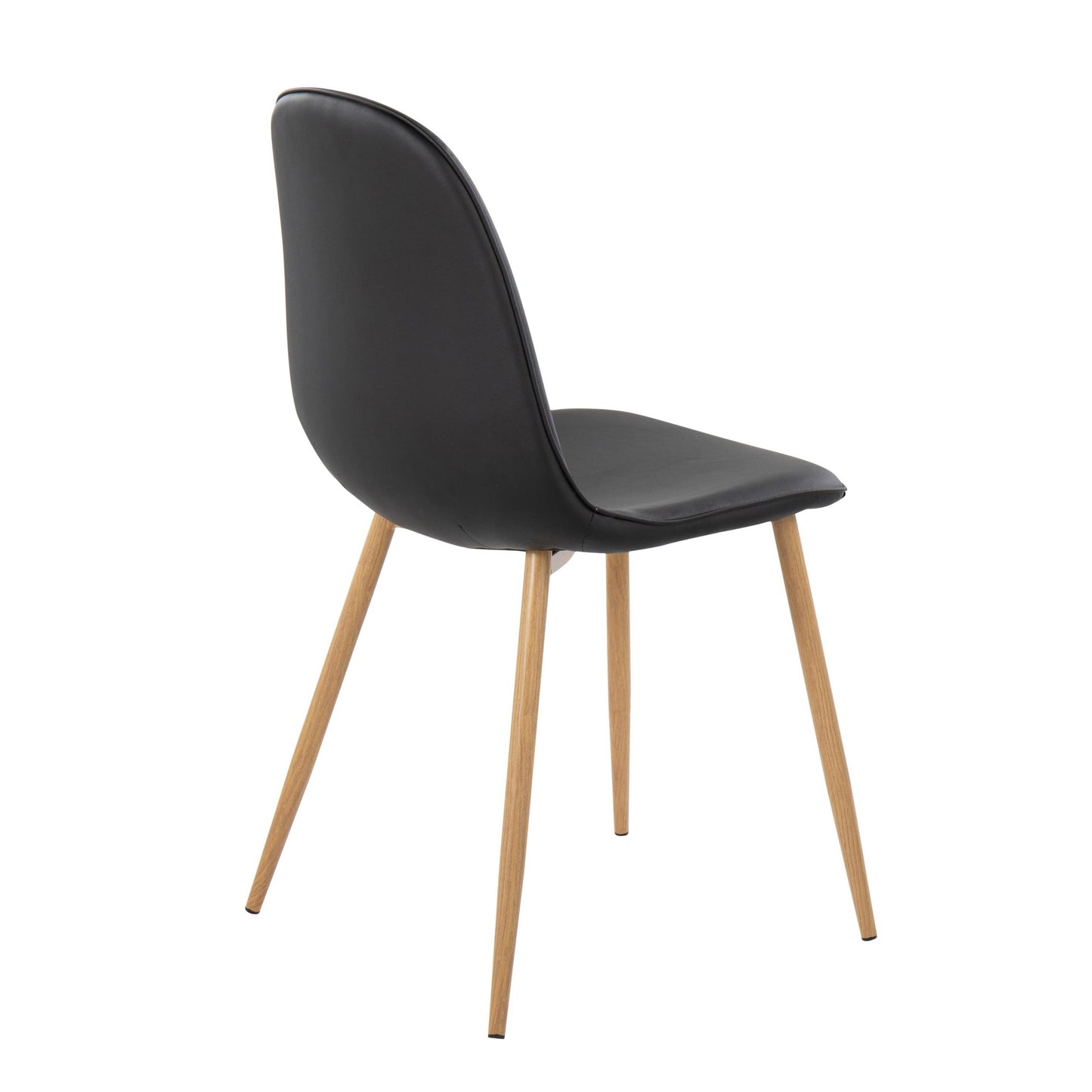 Majestic Office Furniture Contemporary Chair in Natural Wood Metal and Beige Fabric - Set of 2