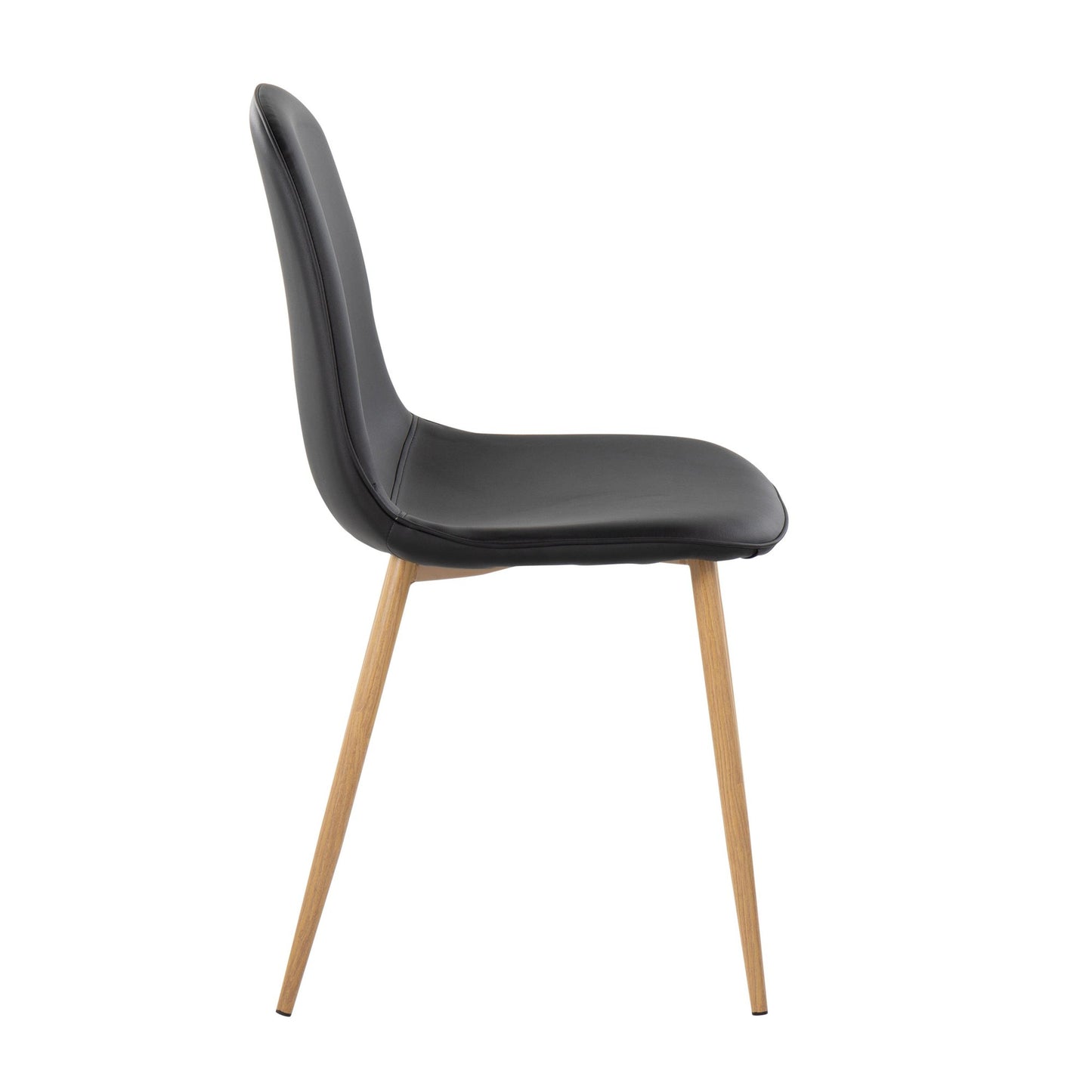 Majestic Office Furniture Contemporary Chair in Natural Wood Metal and Beige Fabric - Set of 2