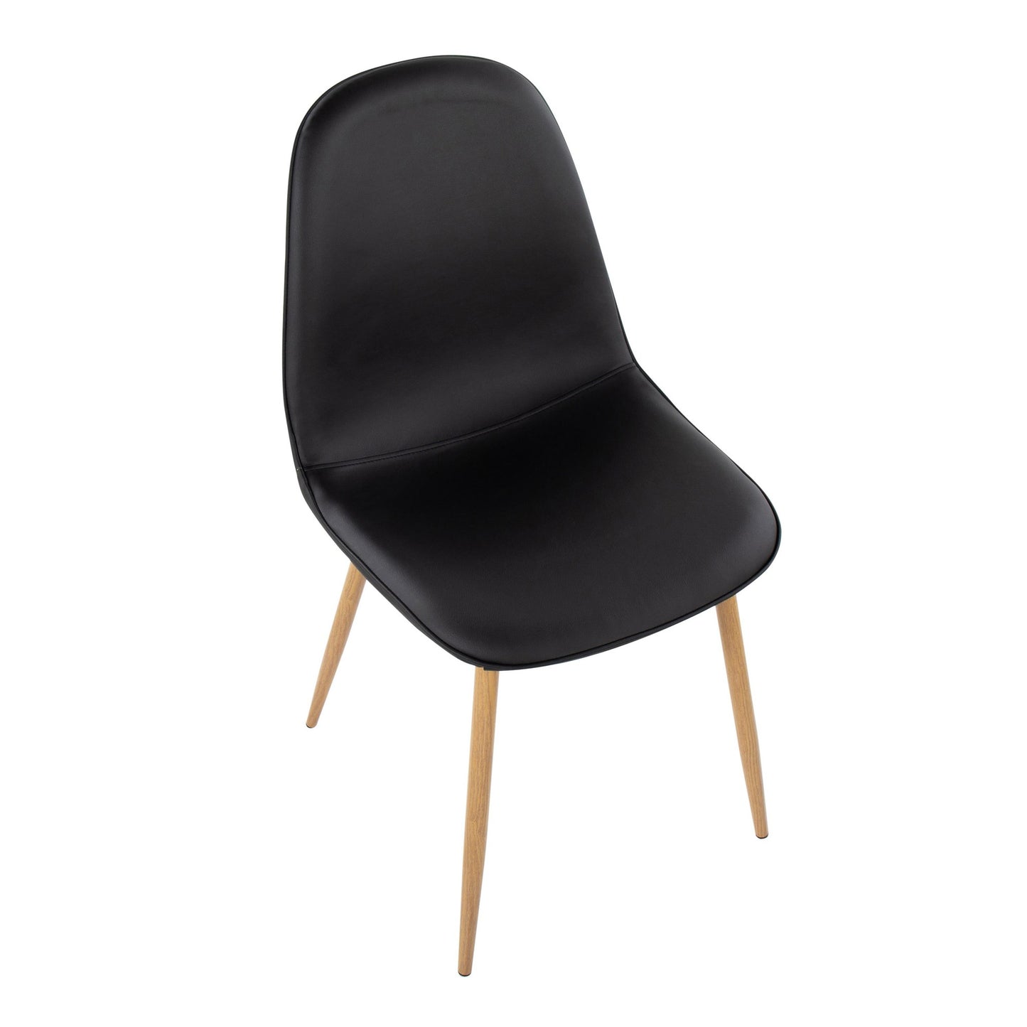 Majestic Office Furniture Contemporary Chair in Natural Wood Metal and Beige Fabric - Set of 2