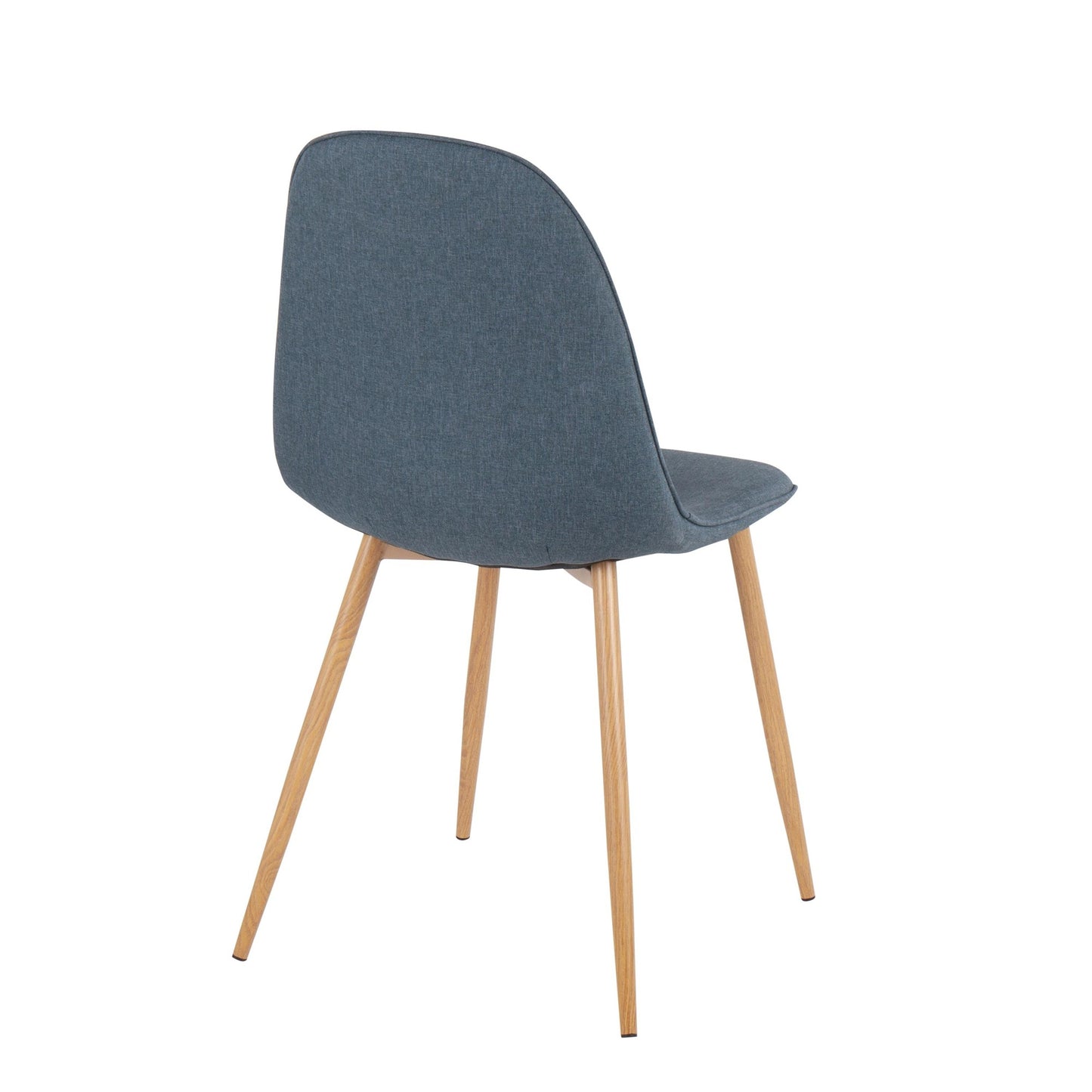 Majestic Office Furniture Contemporary Chair in Natural Wood Metal and Beige Fabric - Set of 2