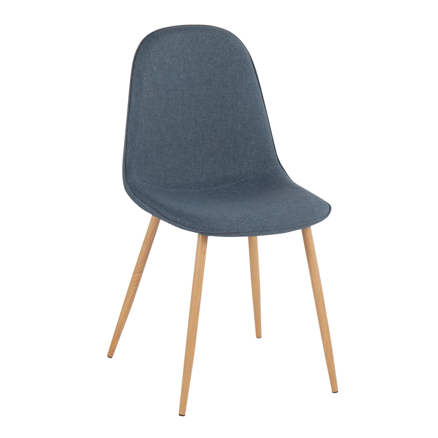 Majestic Office Furniture Contemporary Chair in Natural Wood Metal and Beige Fabric - Set of 2