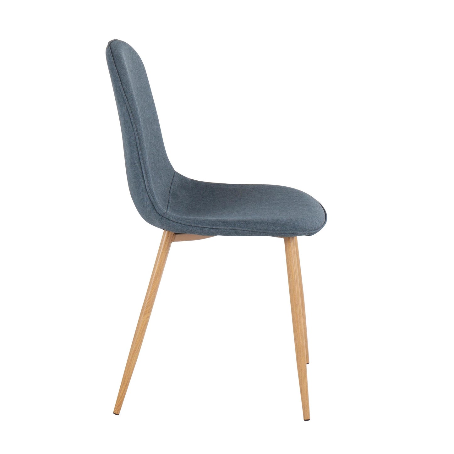 Majestic Office Furniture Contemporary Chair in Natural Wood Metal and Beige Fabric - Set of 2