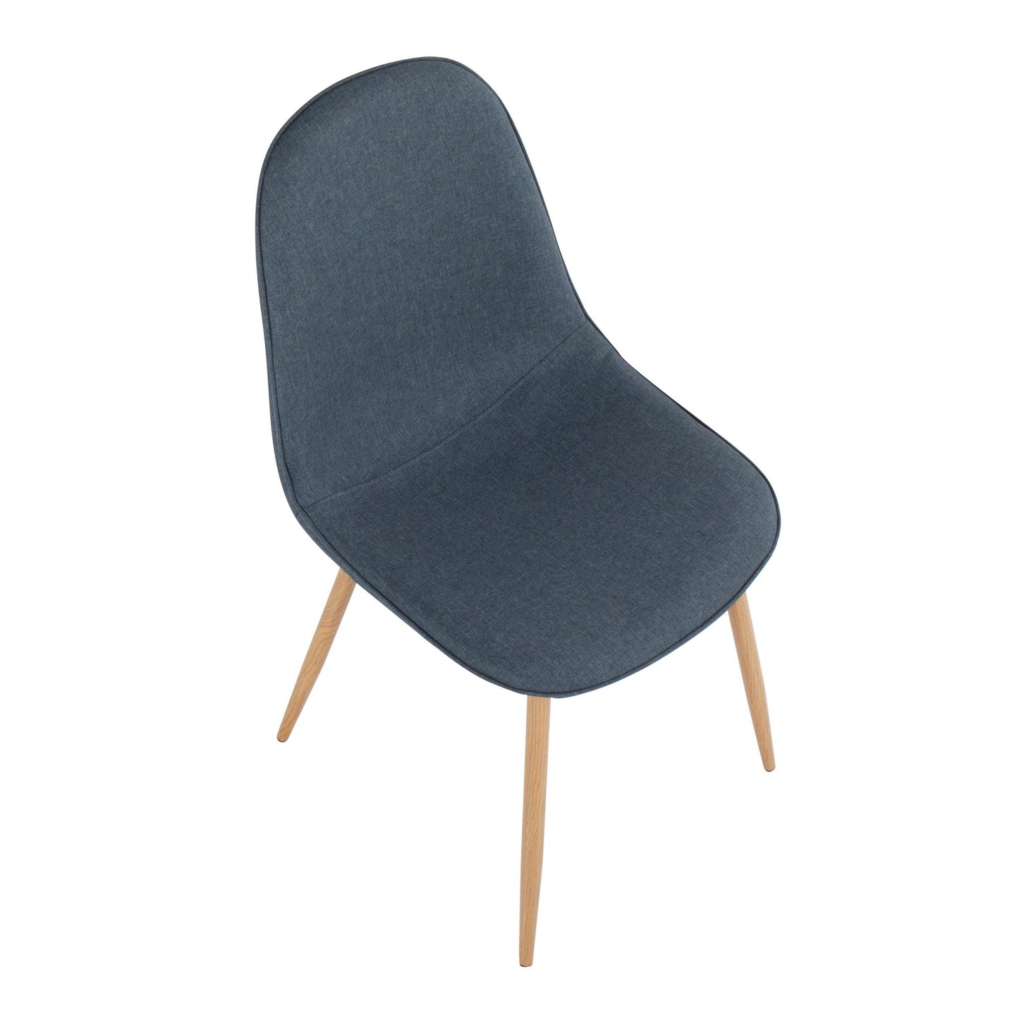 Majestic Office Furniture Contemporary Chair in Natural Wood Metal and Beige Fabric - Set of 2