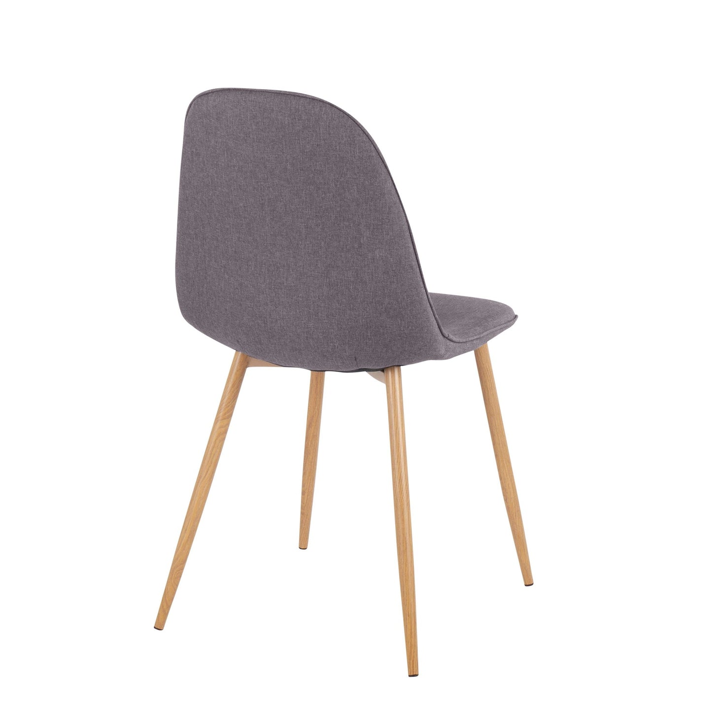 Majestic Office Furniture Contemporary Chair in Natural Wood Metal and Beige Fabric - Set of 2