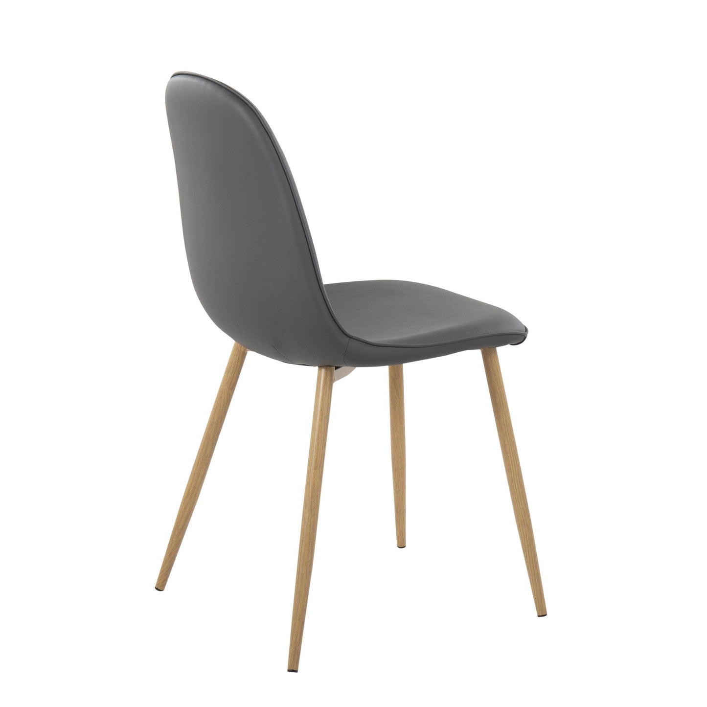 Majestic Office Furniture Contemporary Chair in Natural Wood Metal and Beige Fabric - Set of 2