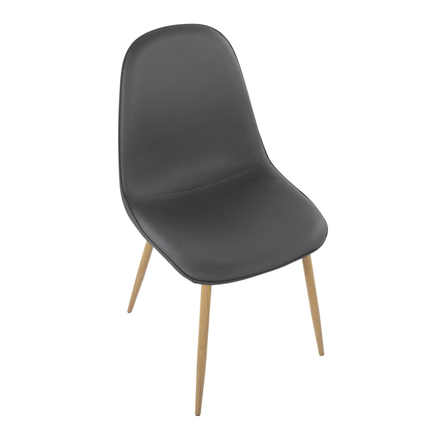 Majestic Office Furniture Contemporary Chair in Natural Wood Metal and Beige Fabric - Set of 2