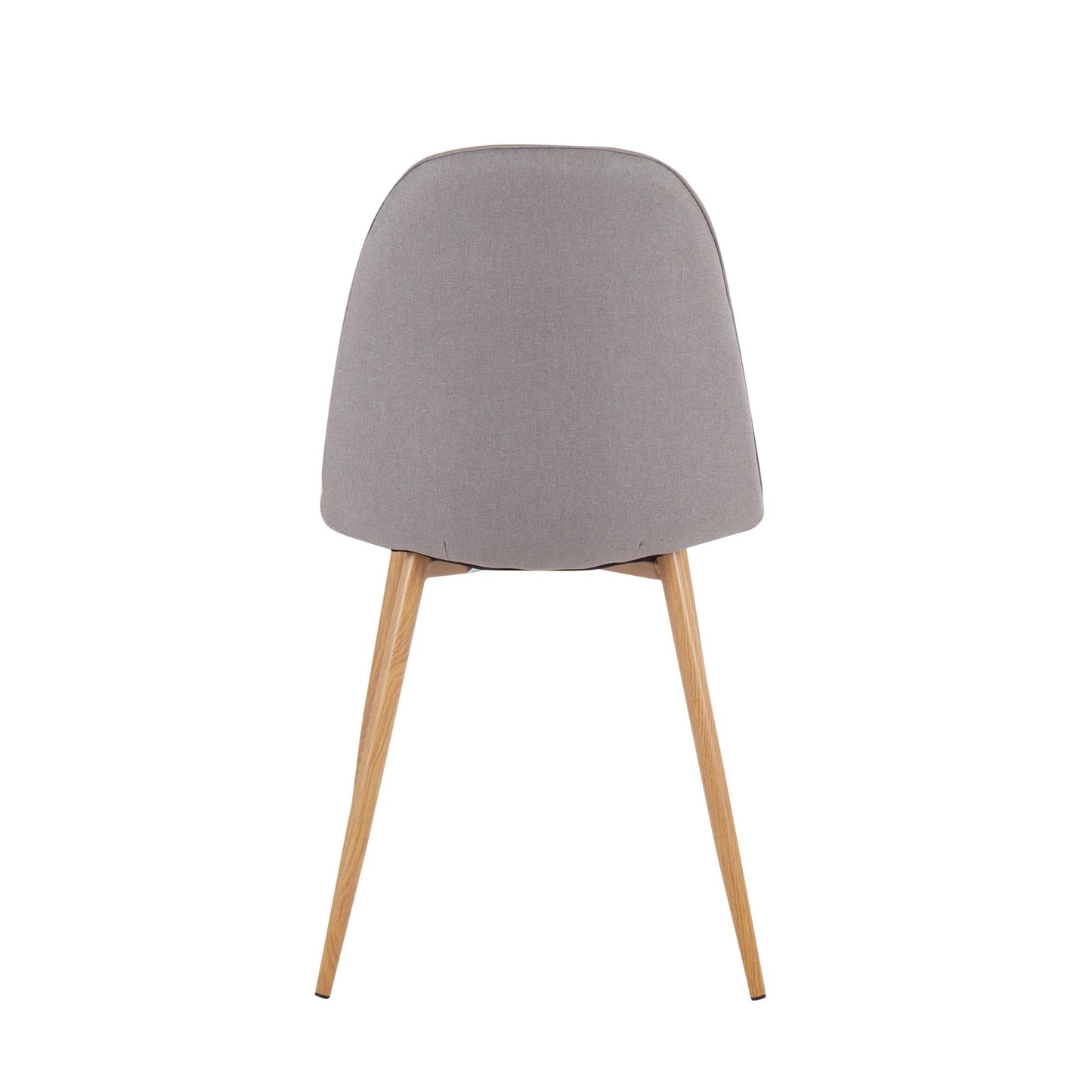 Majestic Office Furniture Contemporary Chair in Natural Wood Metal and Beige Fabric - Set of 2